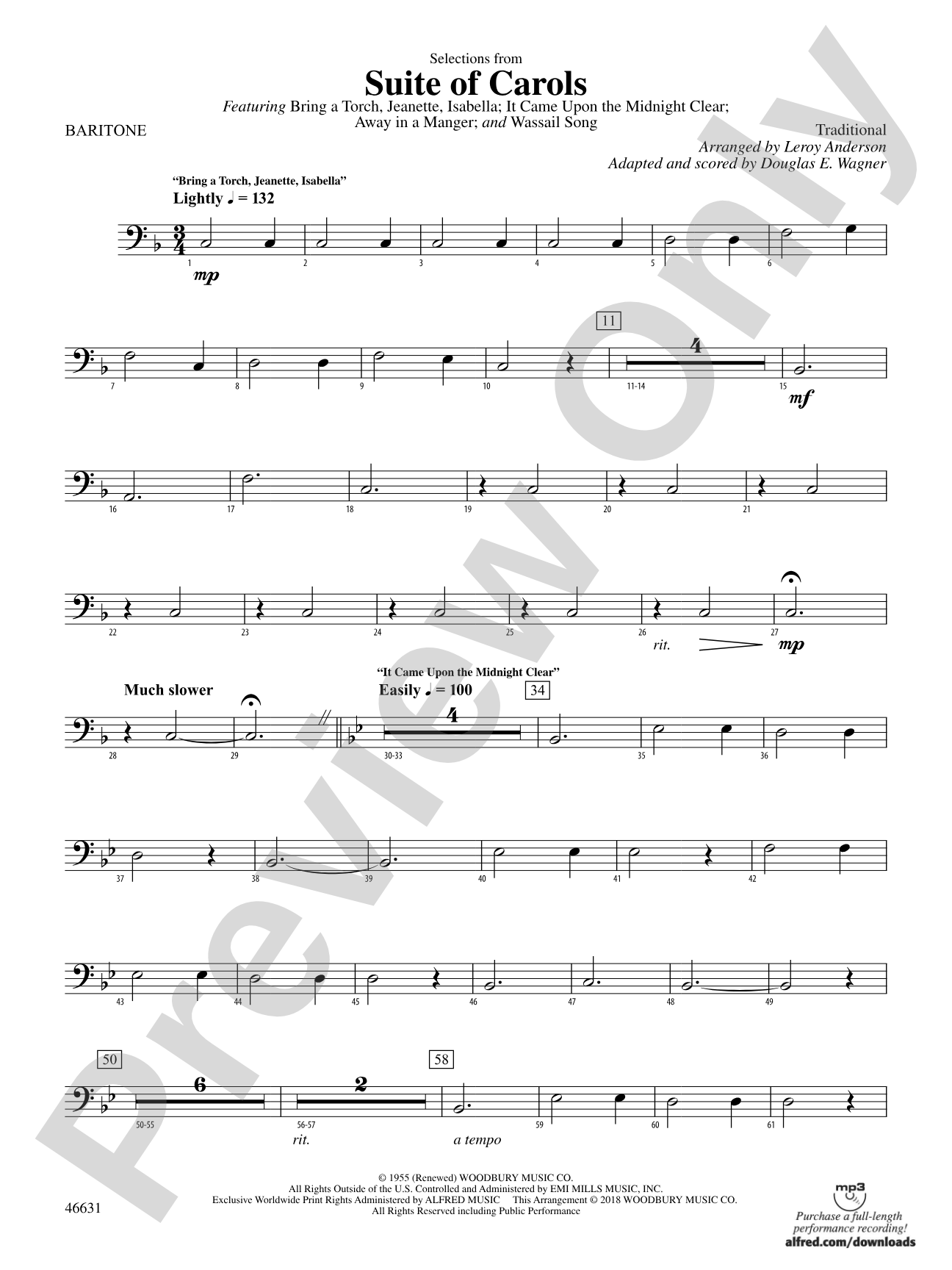 Suite of Carols, Selections from: Baritone B.C.