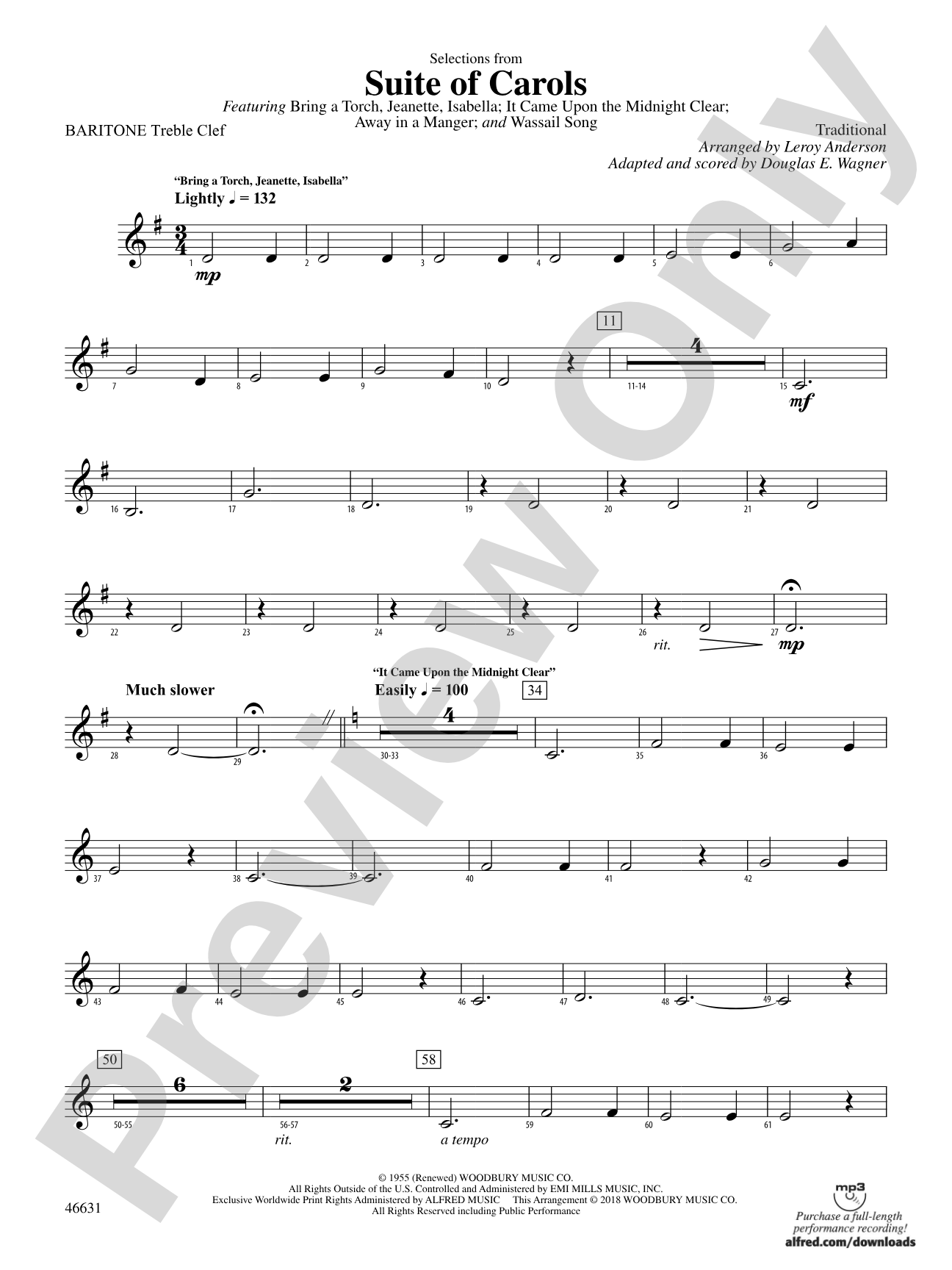 Suite of Carols, Selections from: Baritone T.C.