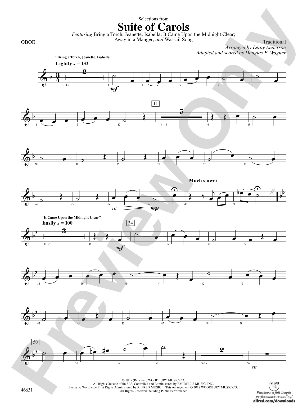 Suite of Carols, Selections from: Oboe