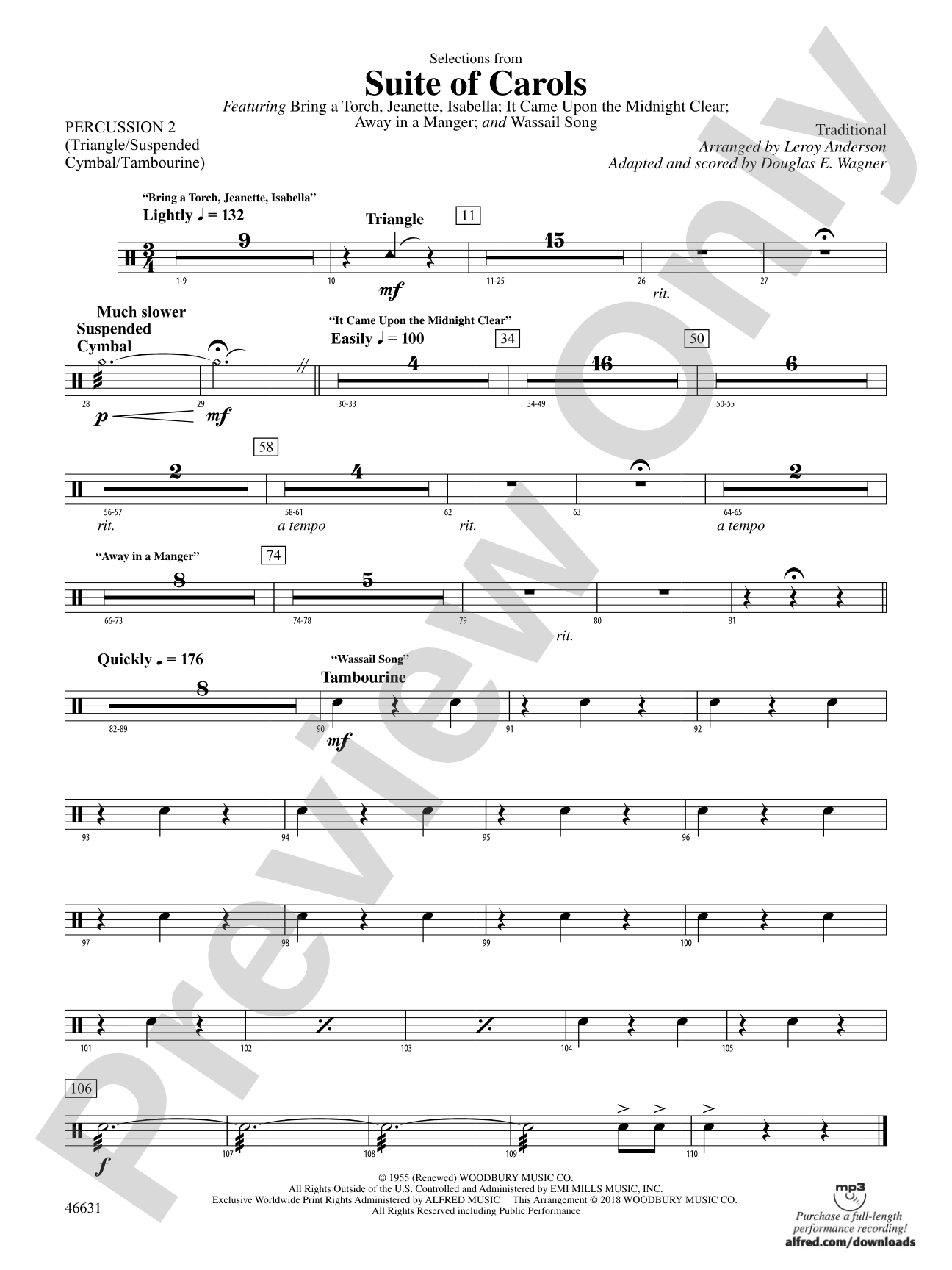 Suite of Carols, Selections from: 2nd Percussion