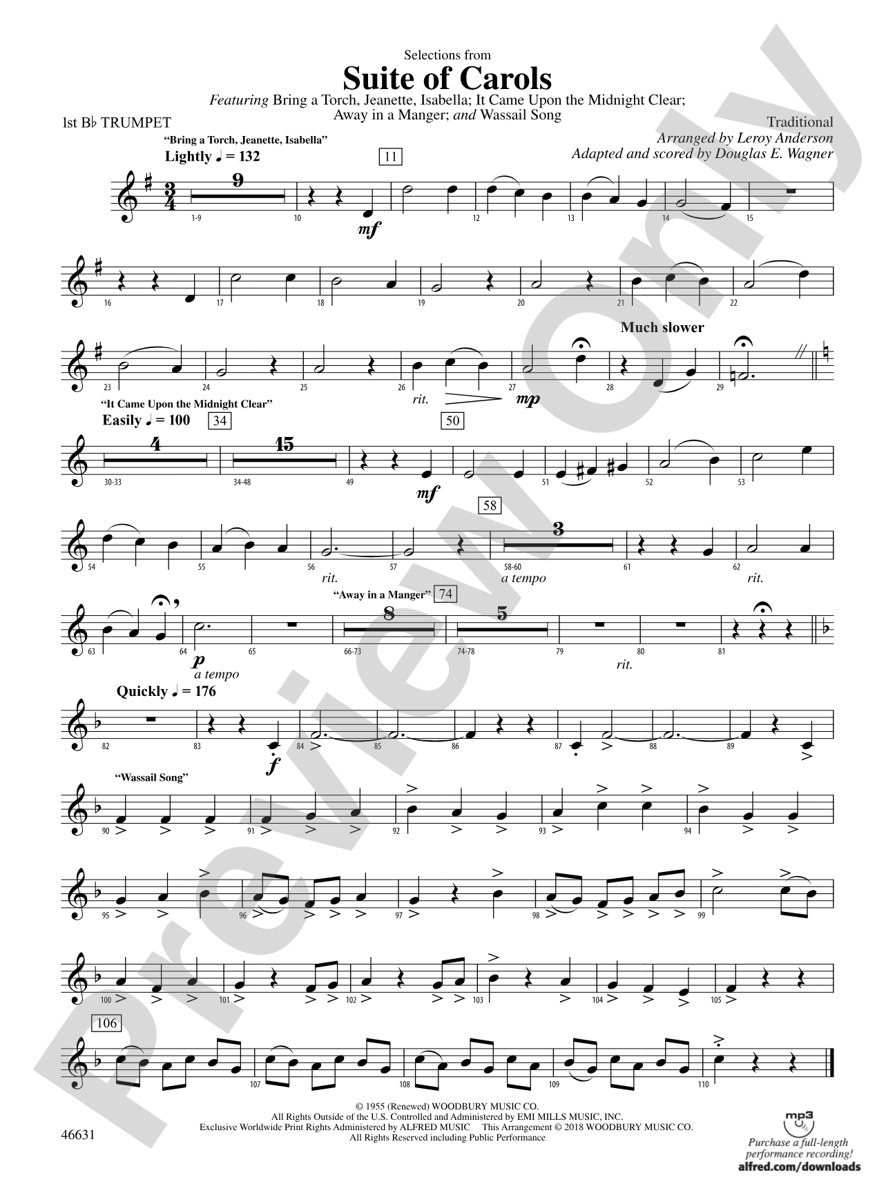 Suite of Carols, Selections from: 1st B-flat Trumpet