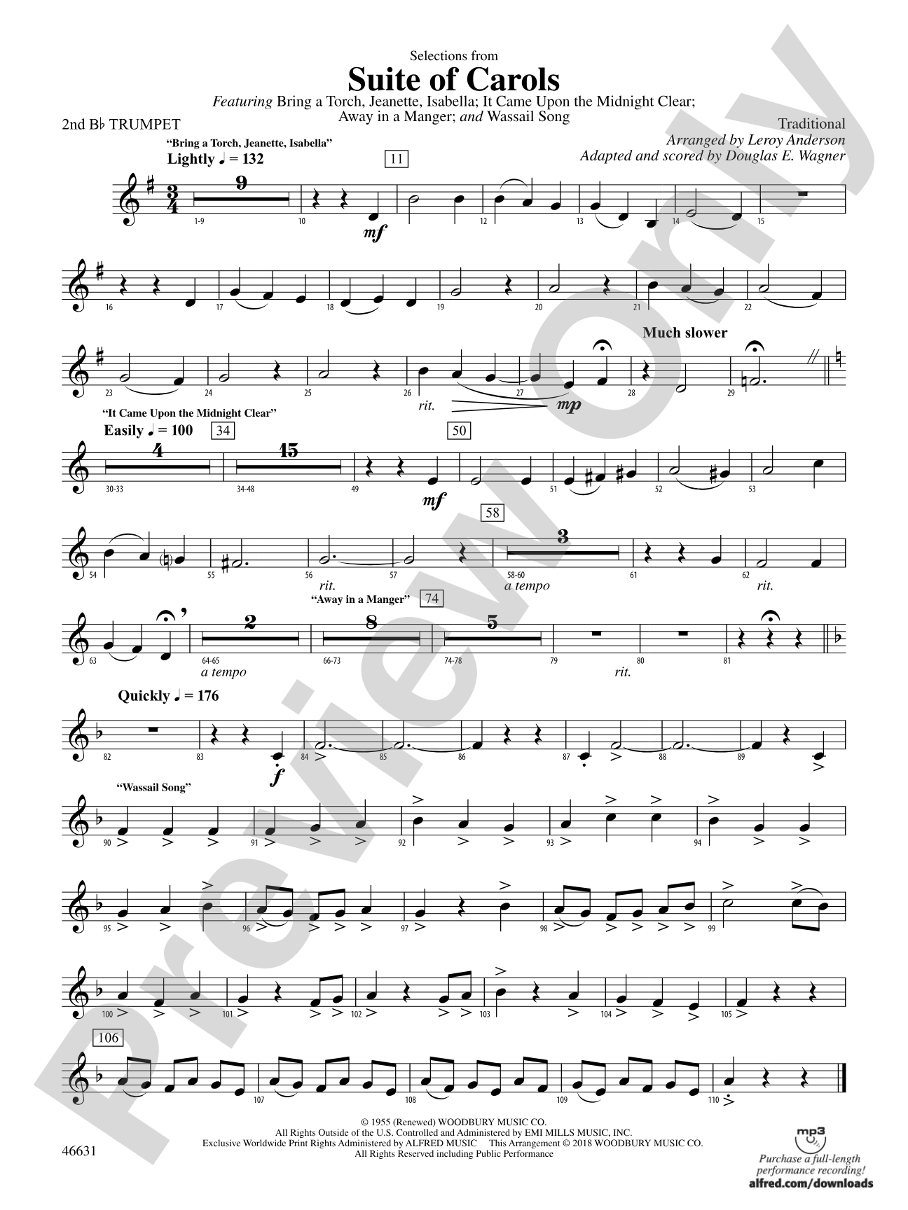 Suite of Carols, Selections from: 2nd B-flat Trumpet