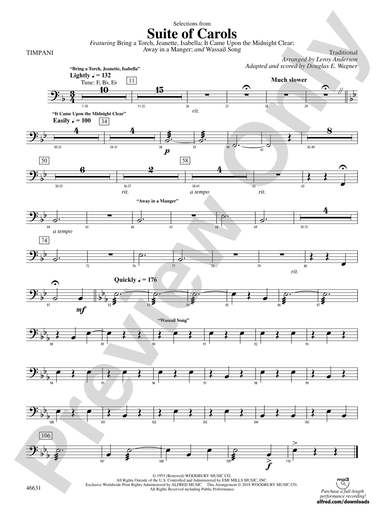 Suite of Carols, Selections from: Timpani