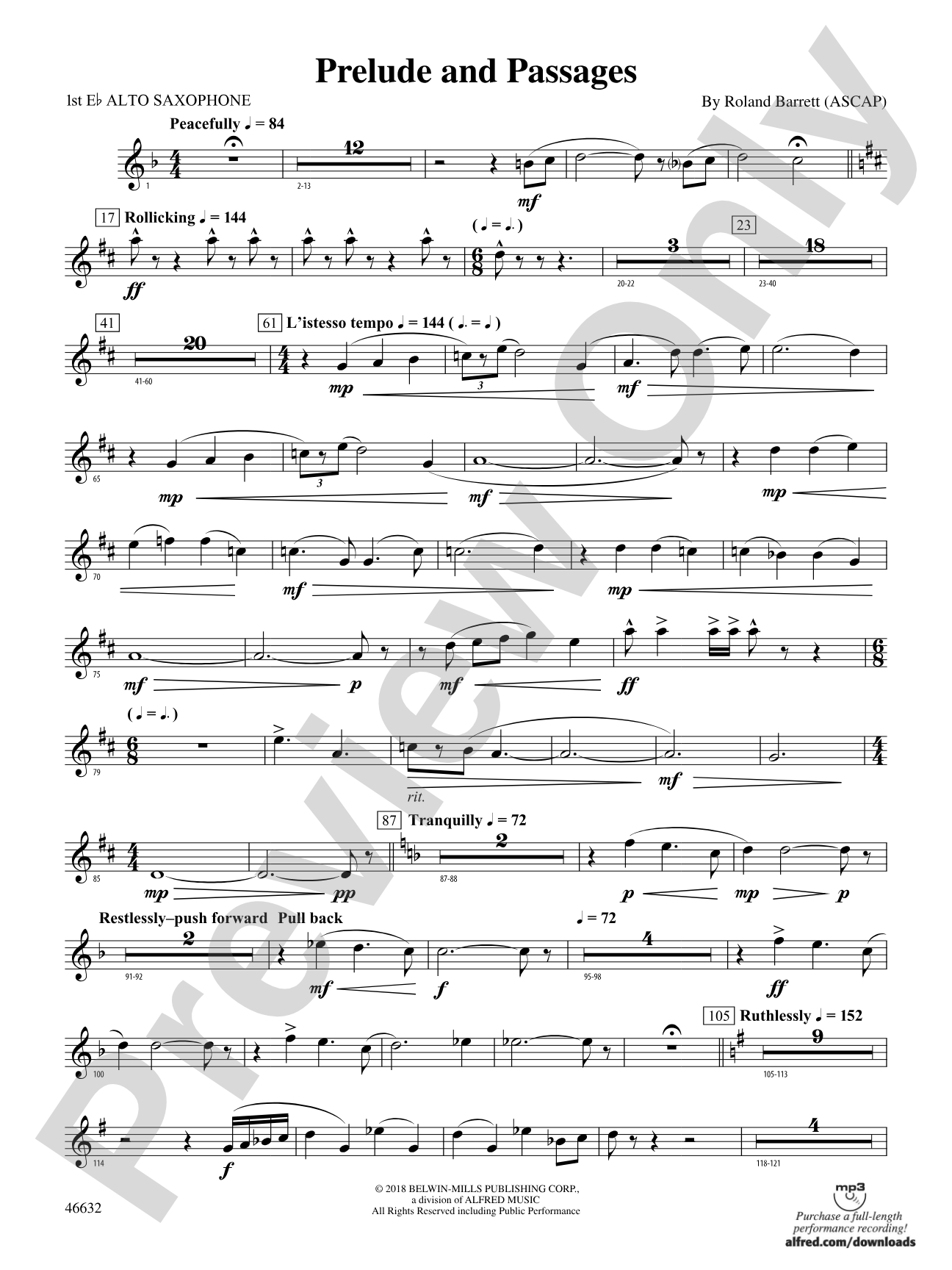 Prelude and Passages: E-flat Alto Saxophone