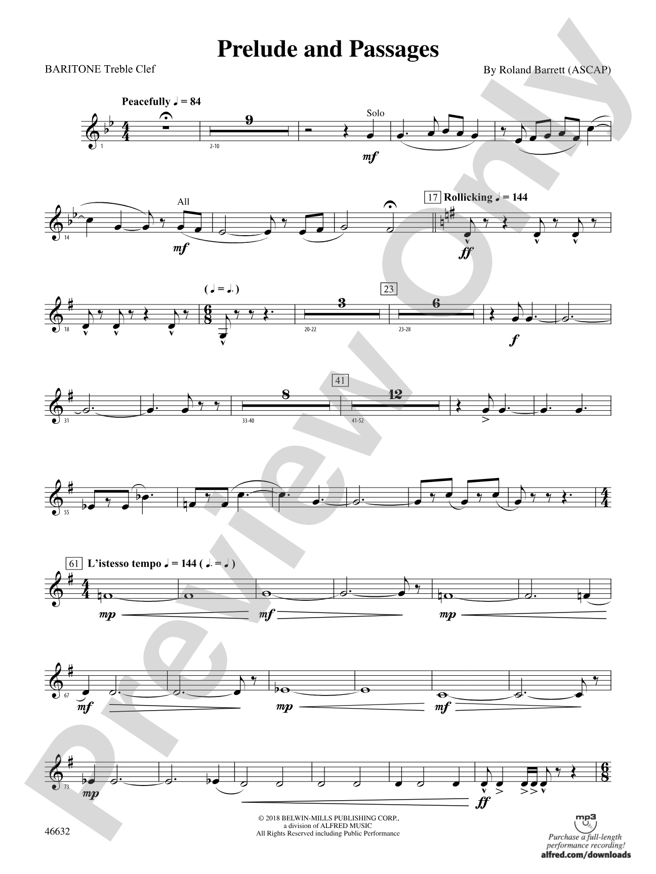 Prelude and Passages: Baritone T.C.