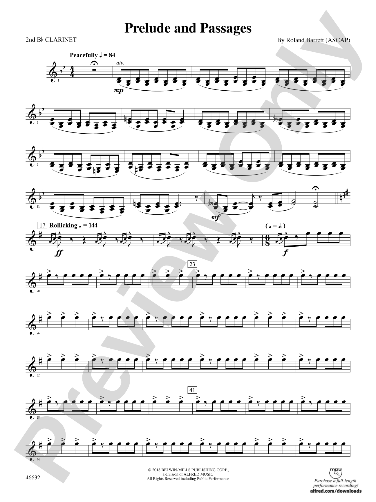 Prelude and Passages: 2nd B-flat Clarinet