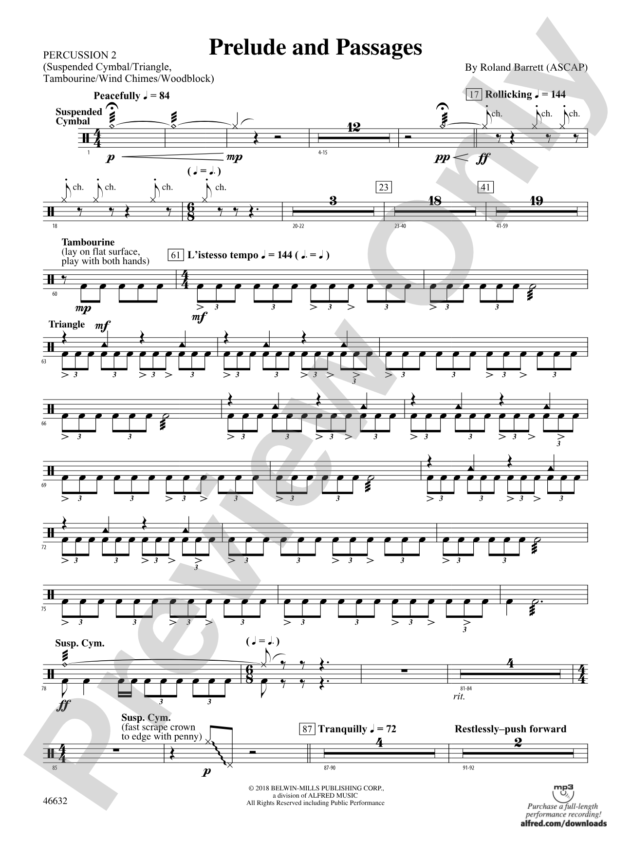 Prelude and Passages: 2nd Percussion