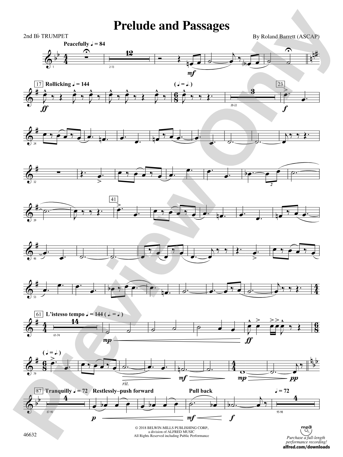 Prelude and Passages: 2nd B-flat Trumpet