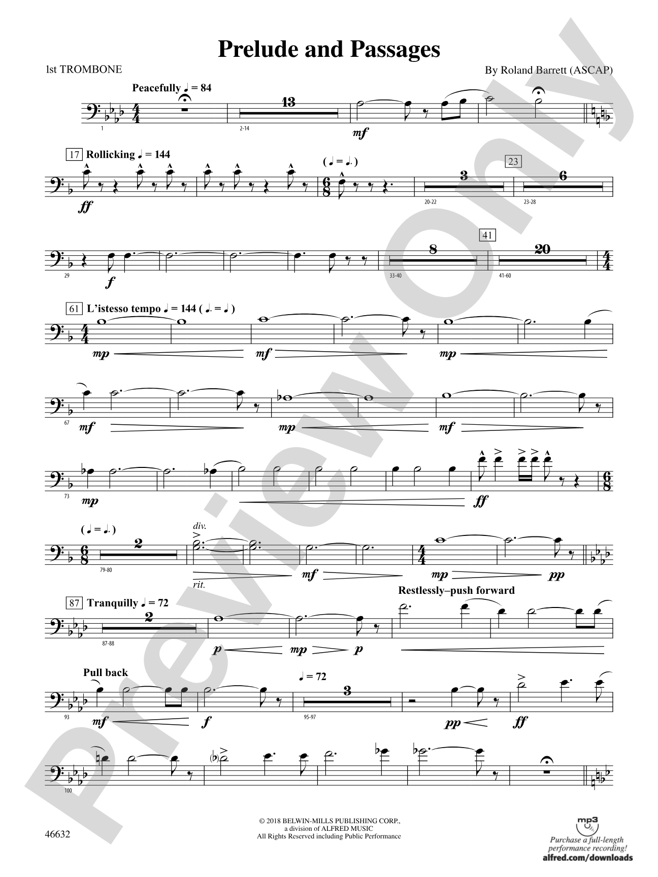 Prelude and Passages: 1st Trombone