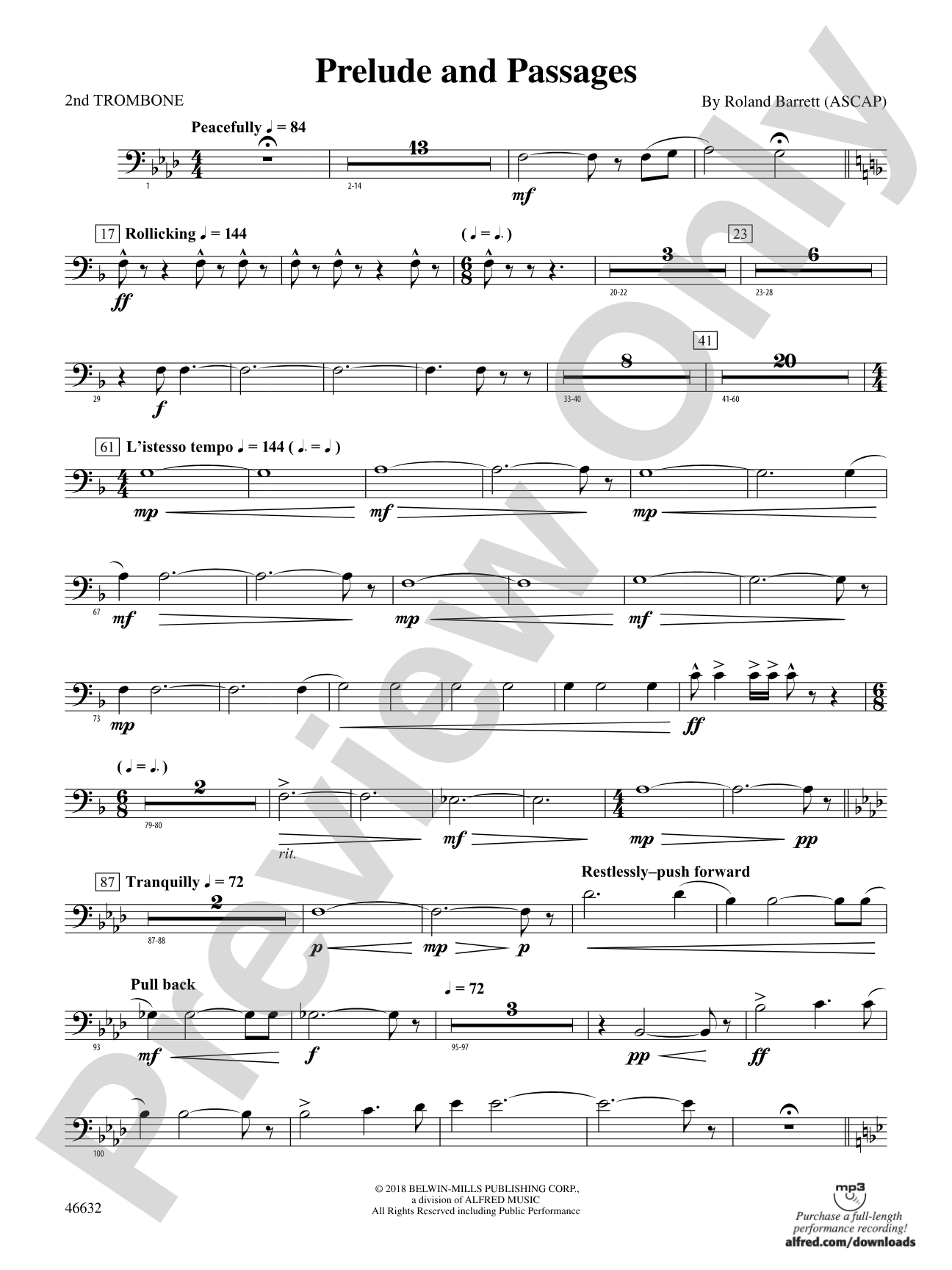 Prelude and Passages: 2nd Trombone