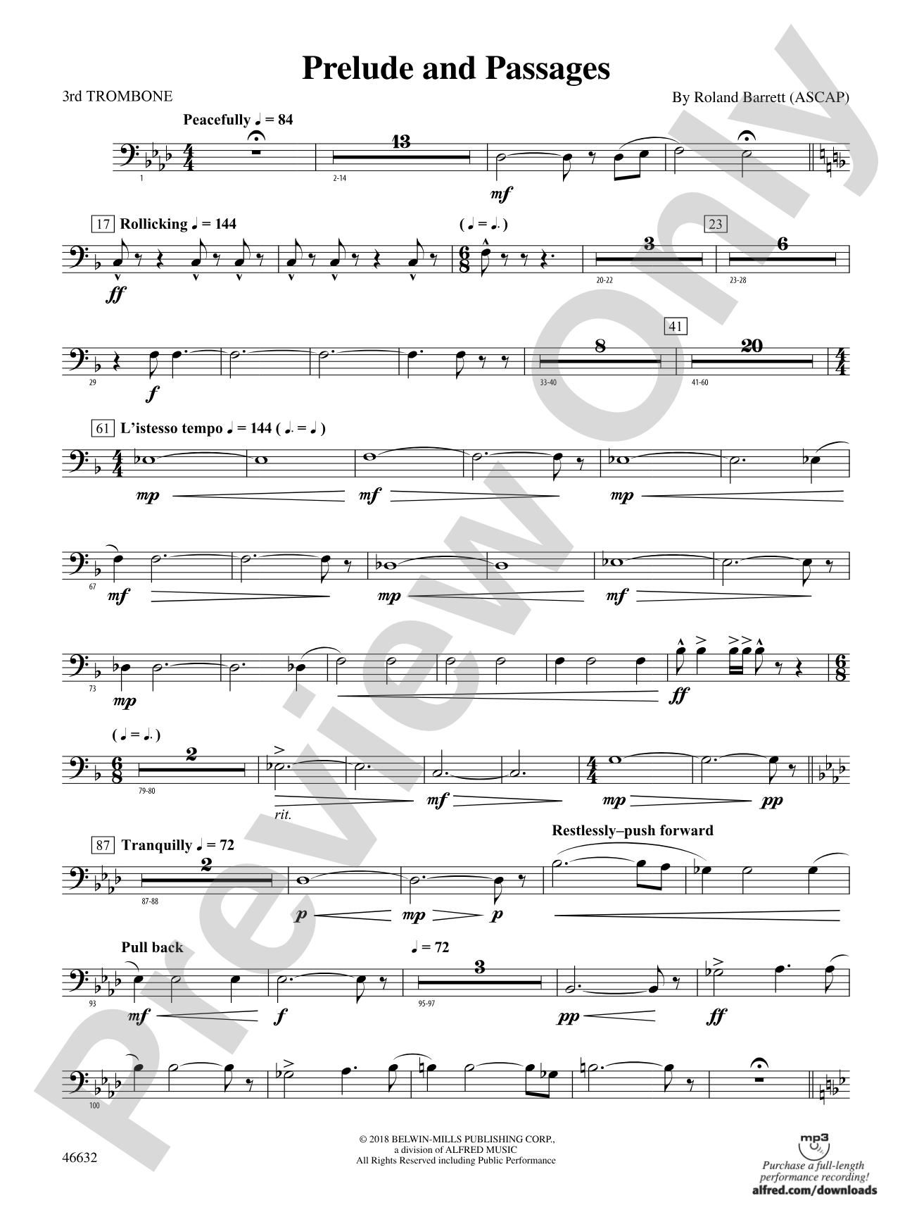 Prelude and Passages: 3rd Trombone