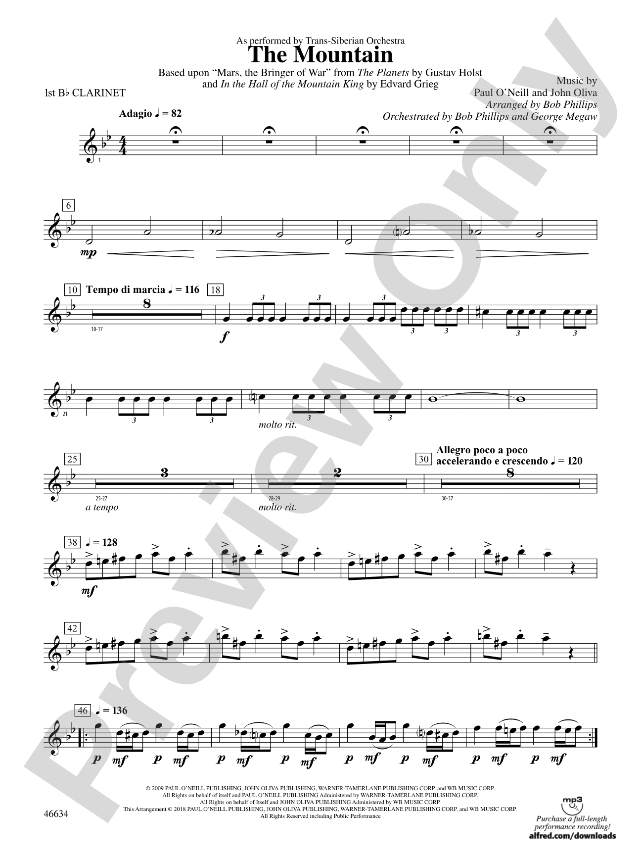 The Mountain: 1st B-flat Clarinet