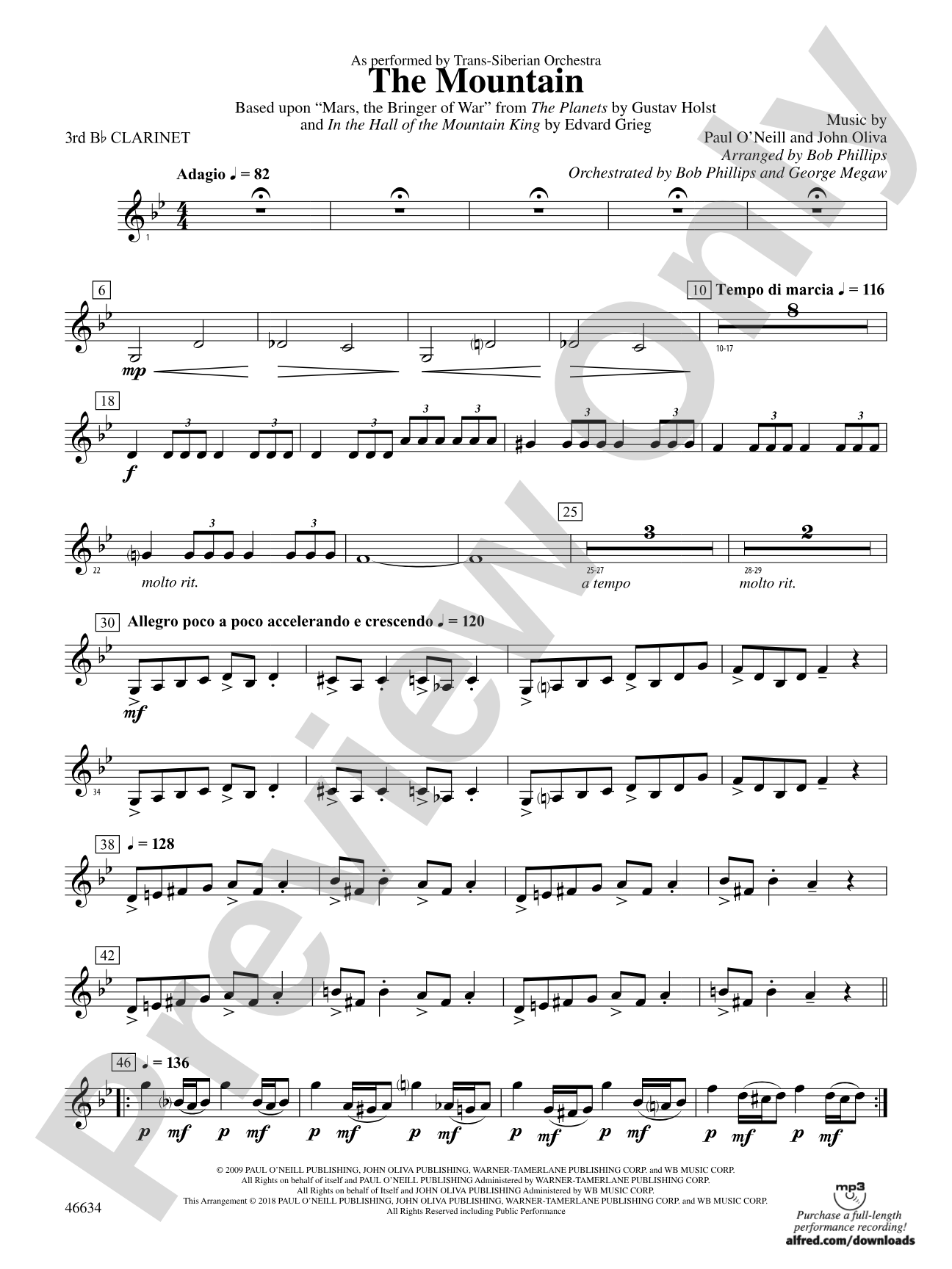 The Mountain: 3rd B-flat Clarinet