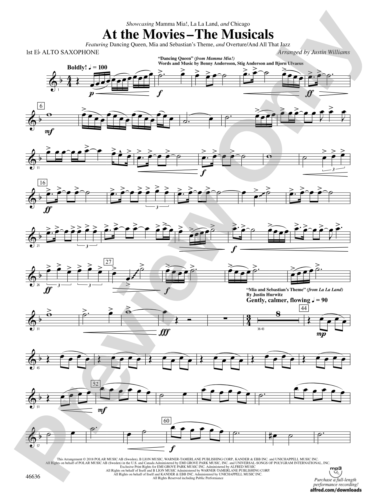 At the Movies---The Musicals: E-flat Alto Saxophone