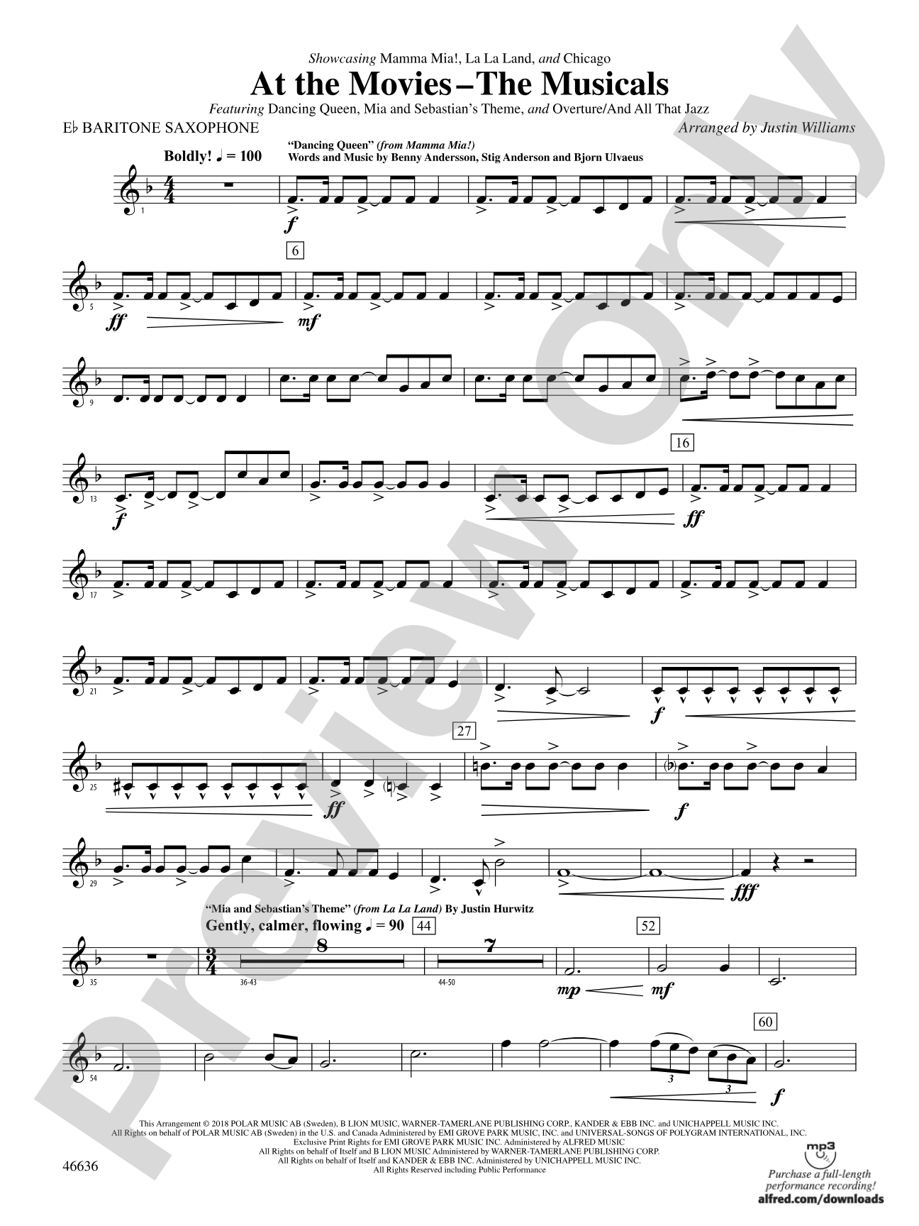 At the Movies---The Musicals: E-flat Baritone Saxophone