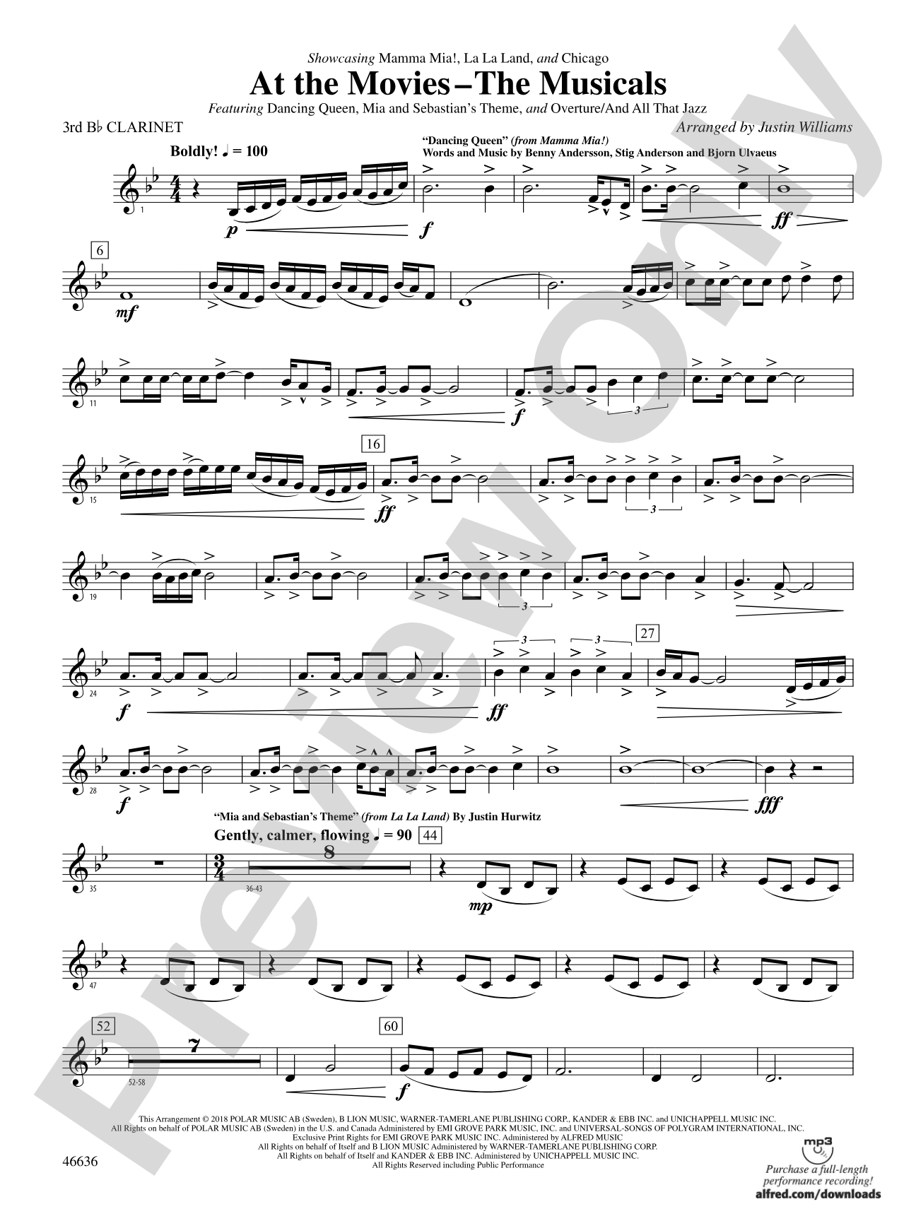 At the Movies---The Musicals: 3rd B-flat Clarinet
