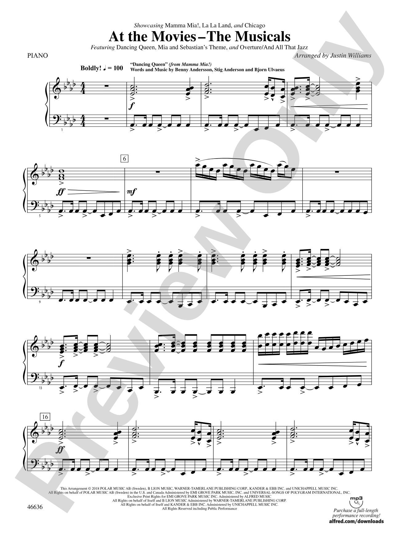 At the Movies---The Musicals: Piano Accompaniment
