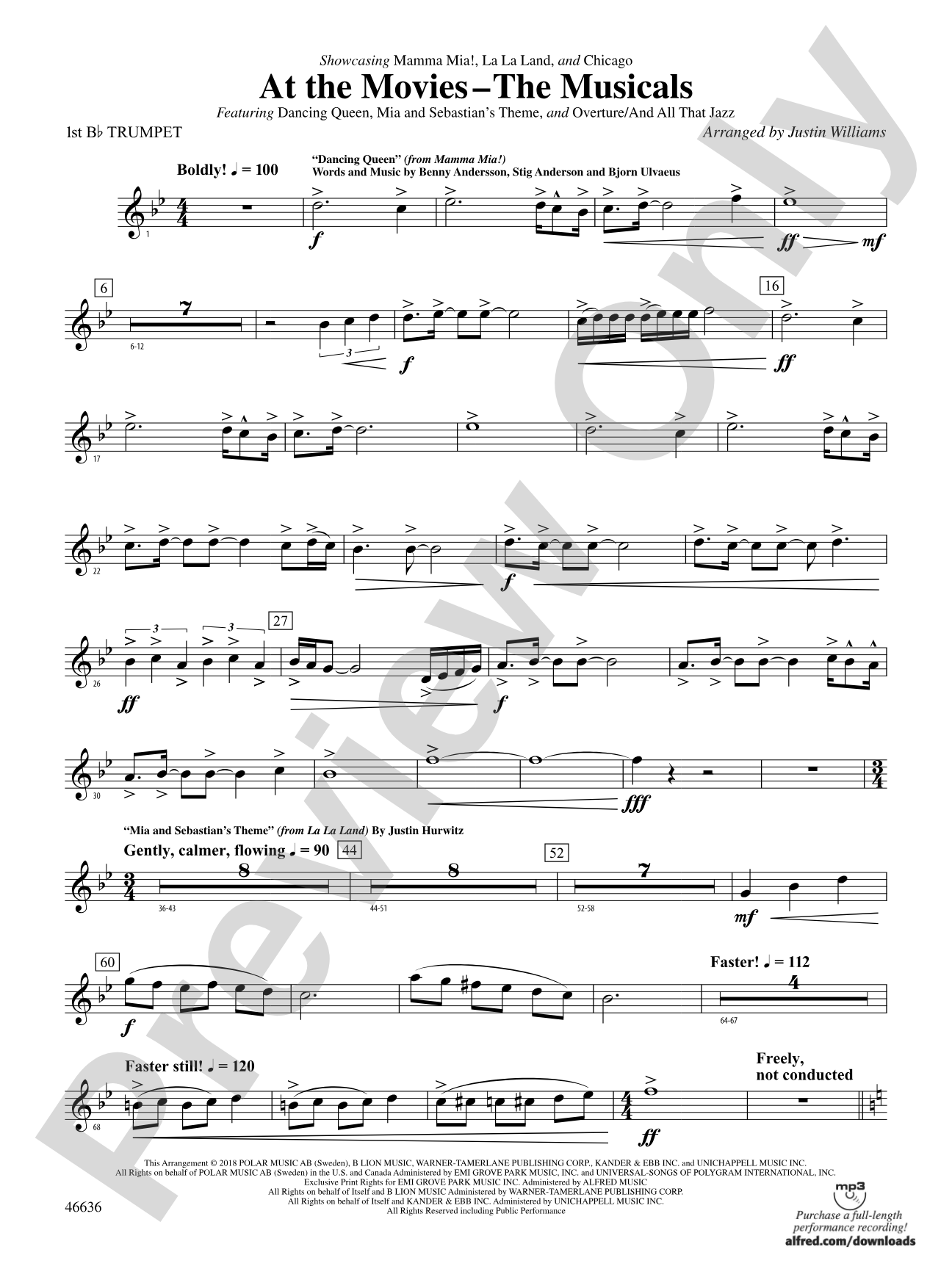 At the Movies---The Musicals: 1st B-flat Trumpet
