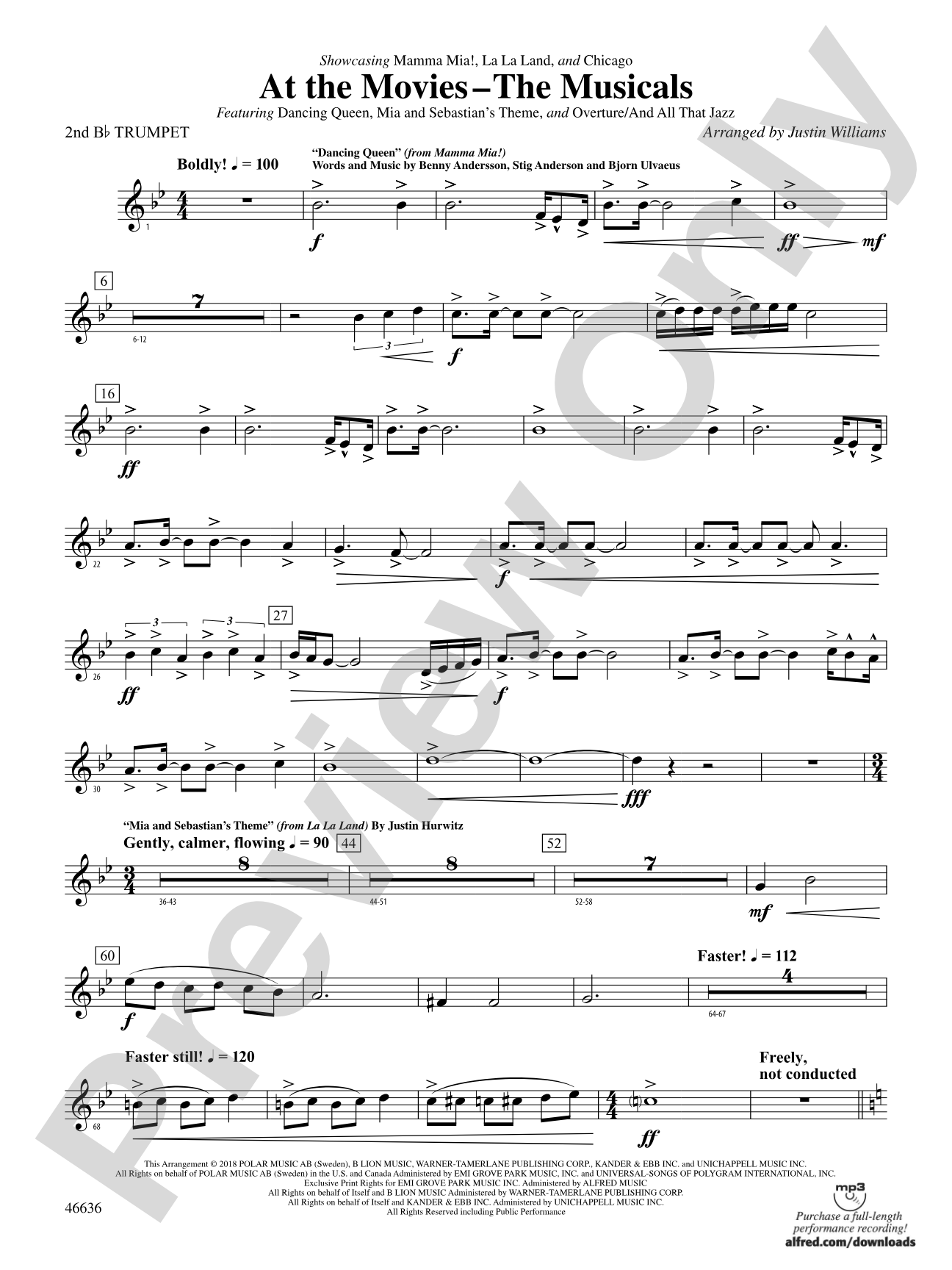 At the Movies---The Musicals: 2nd B-flat Trumpet