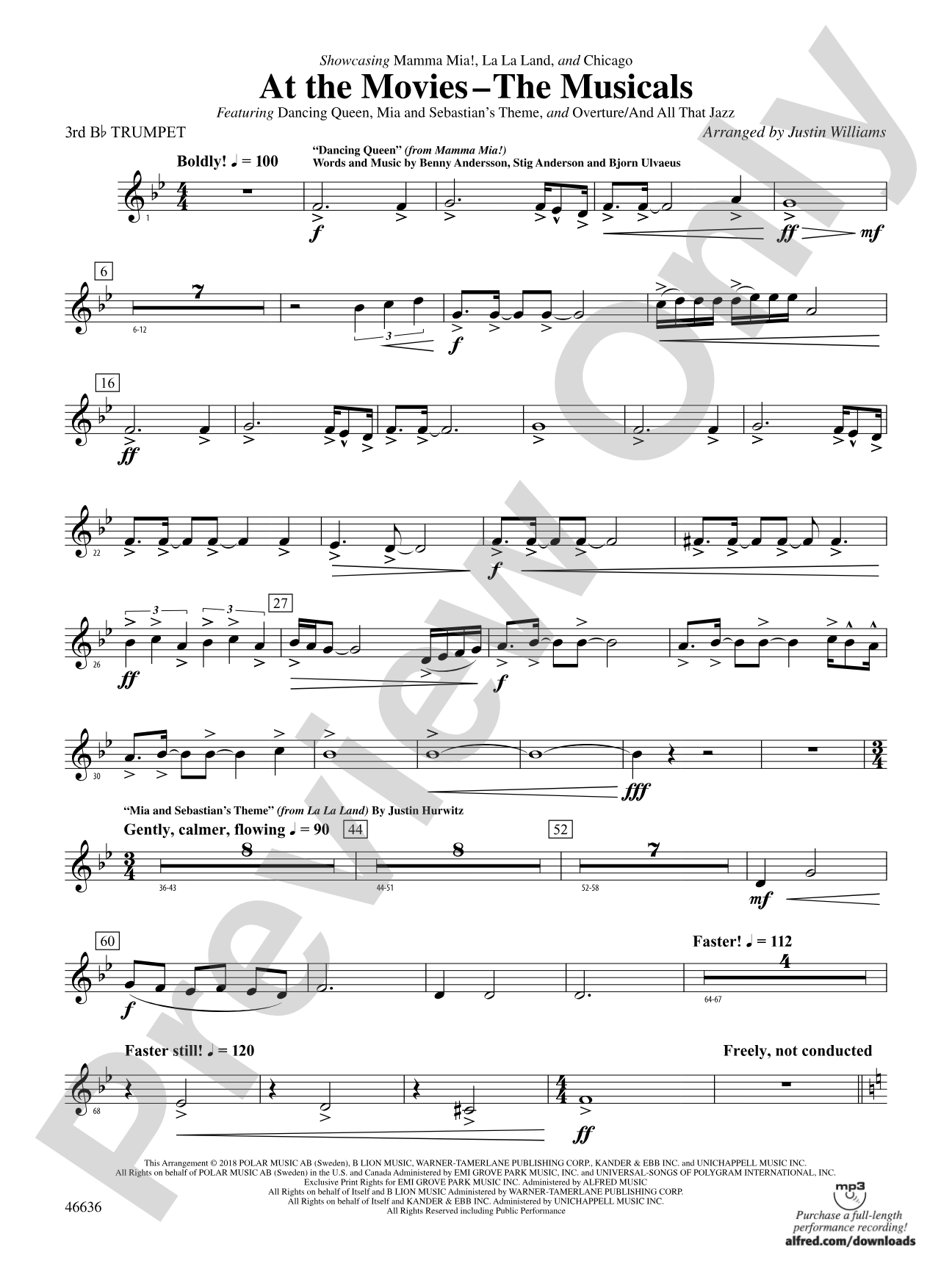 At the Movies---The Musicals: 3rd B-flat Trumpet