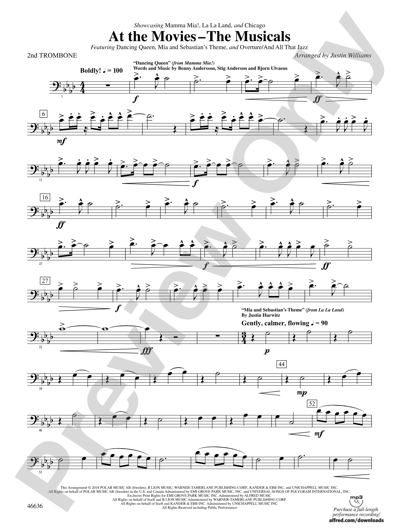 At the Movies---The Musicals: 2nd Trombone