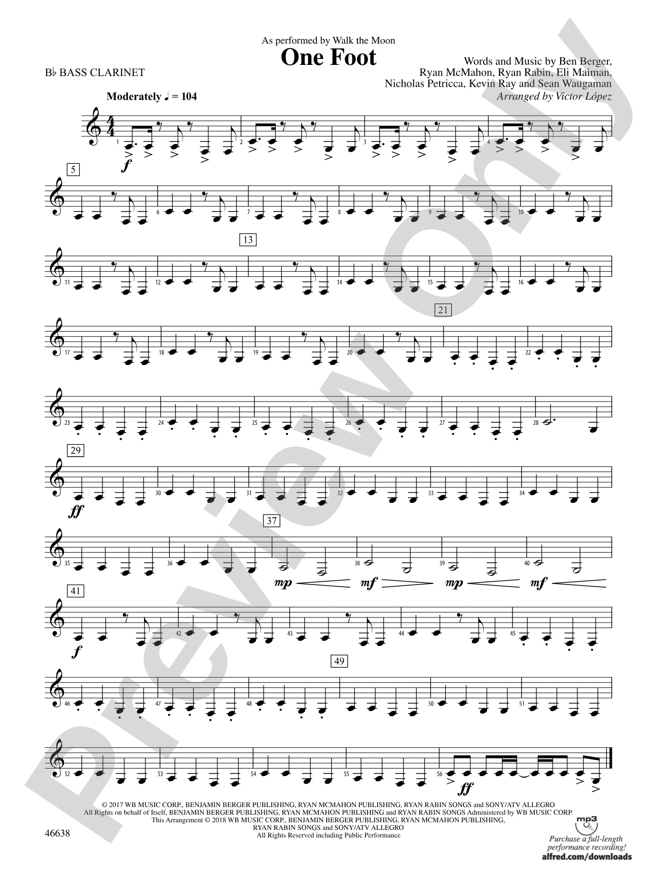 One Foot: B-flat Bass Clarinet