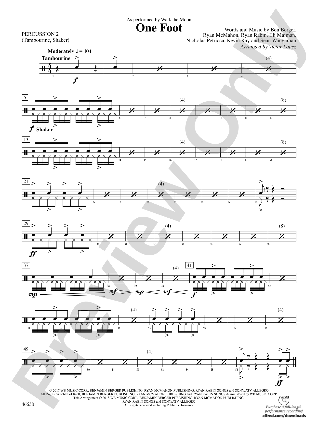 One Foot: 2nd Percussion