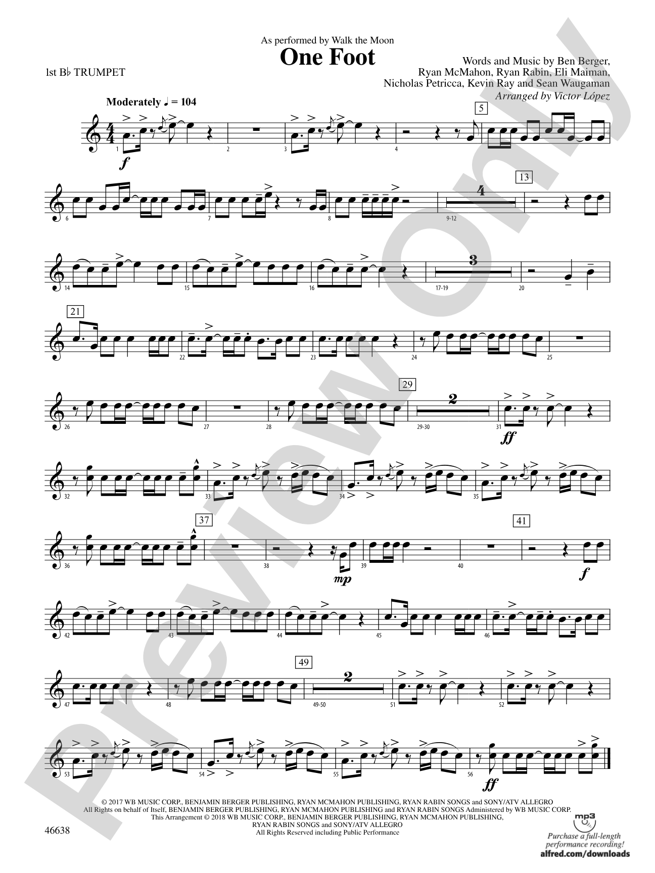 One Foot: 1st B-flat Trumpet