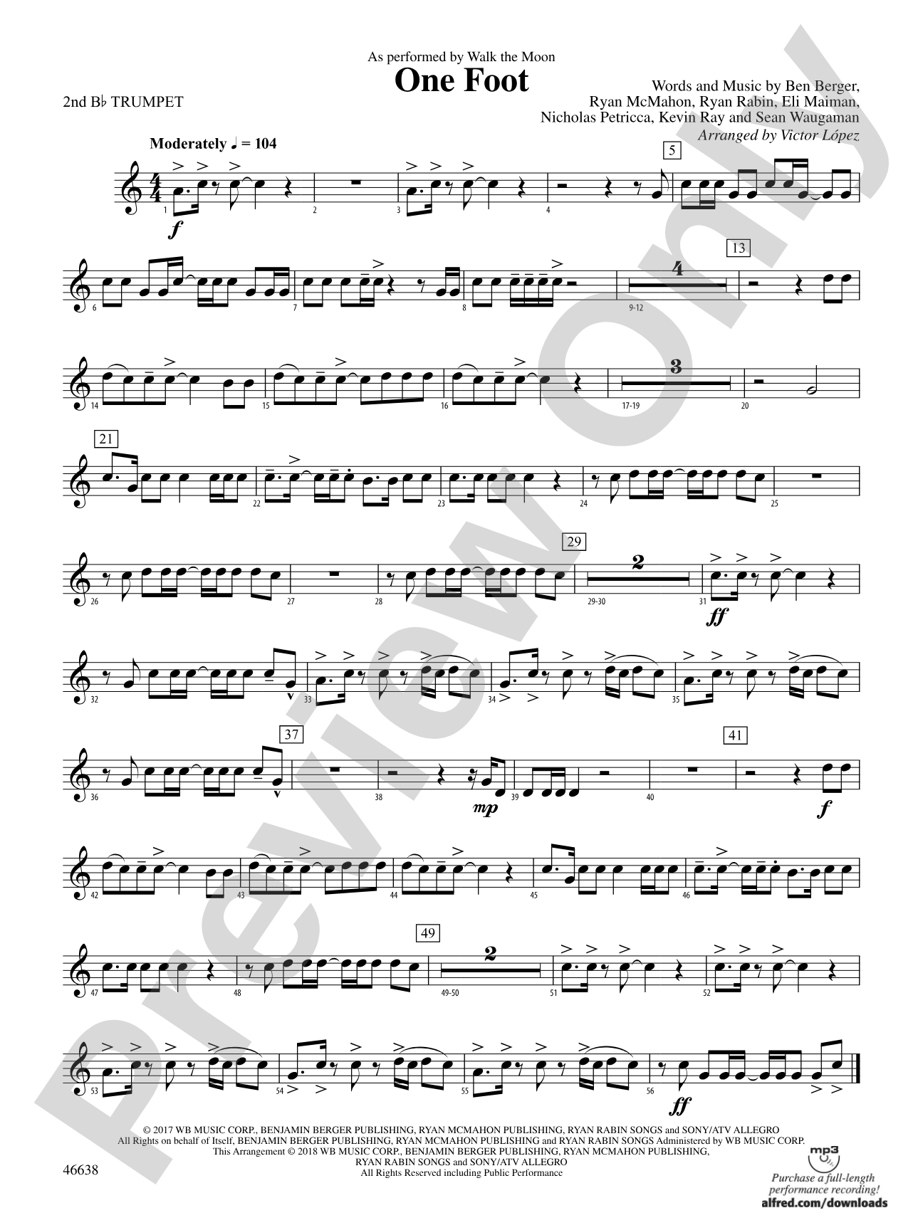 One Foot: 2nd B-flat Trumpet