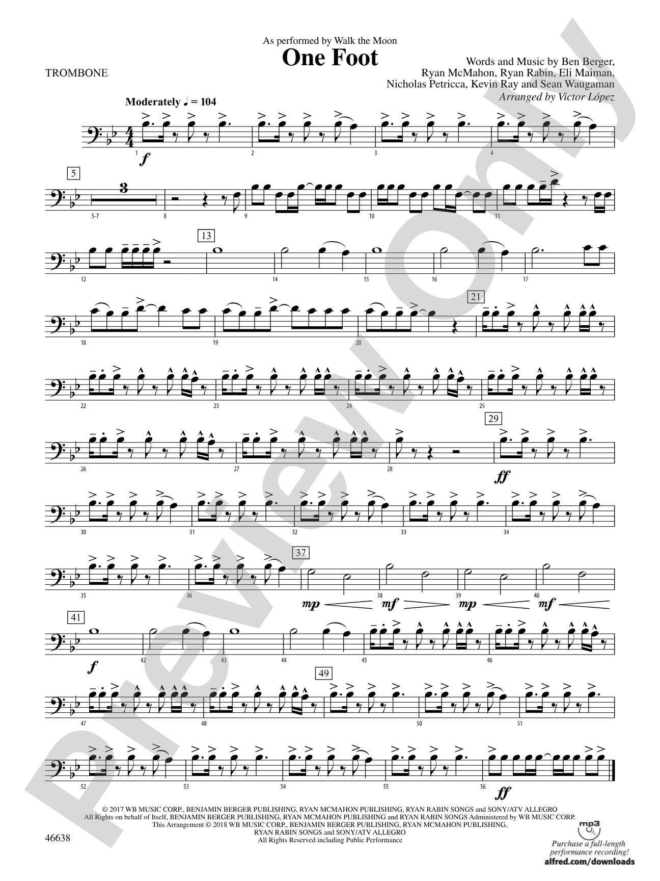 One Foot: 1st Trombone
