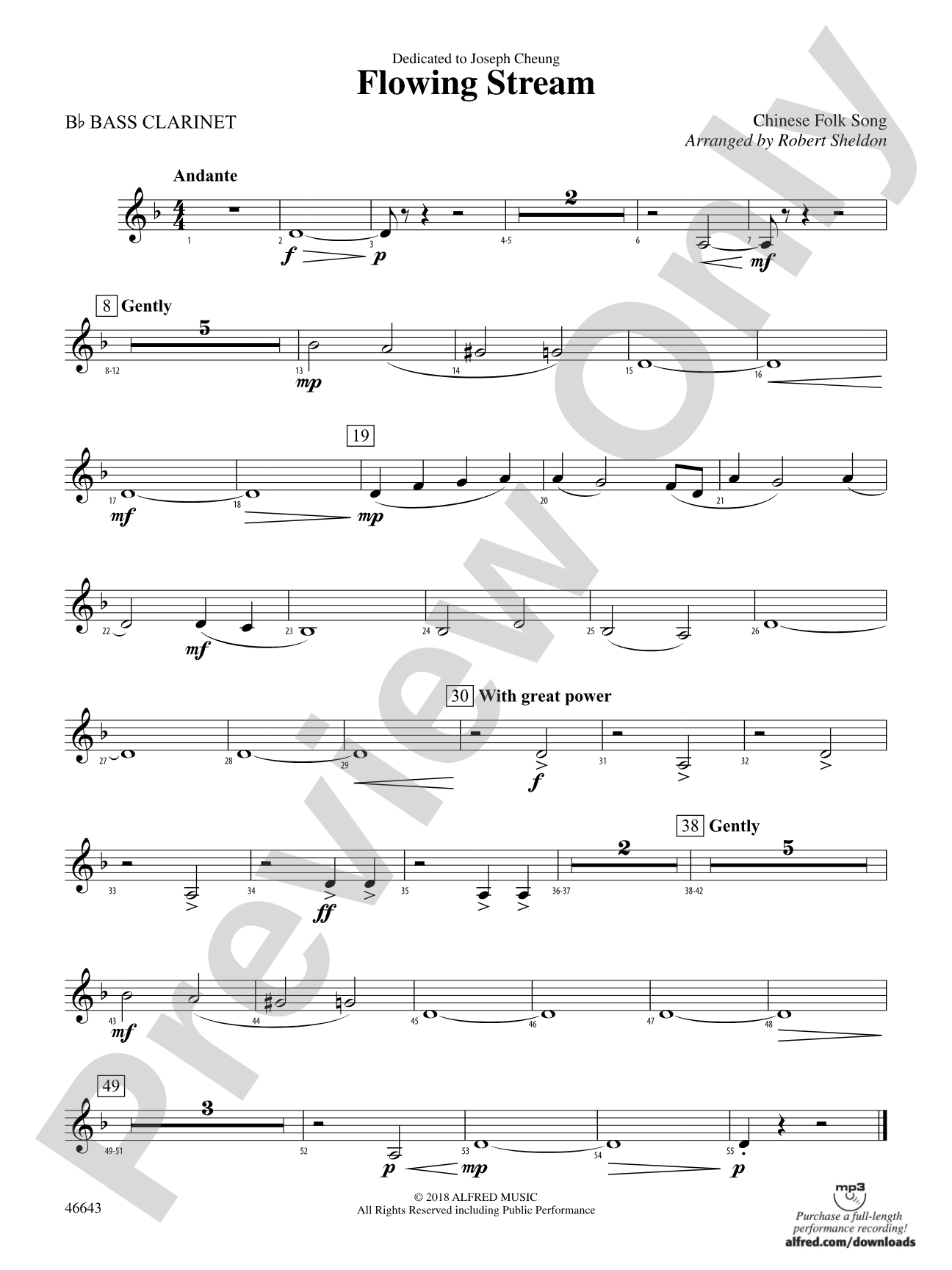 Flowing Stream: B-flat Bass Clarinet