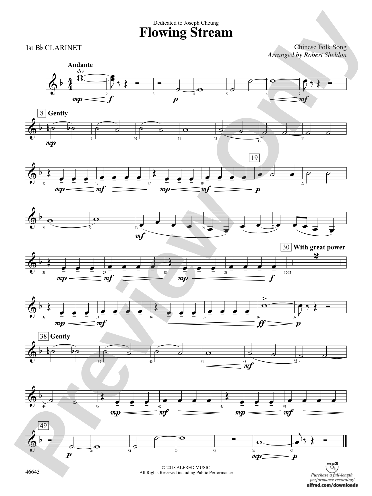 Flowing Stream: 1st B-flat Clarinet