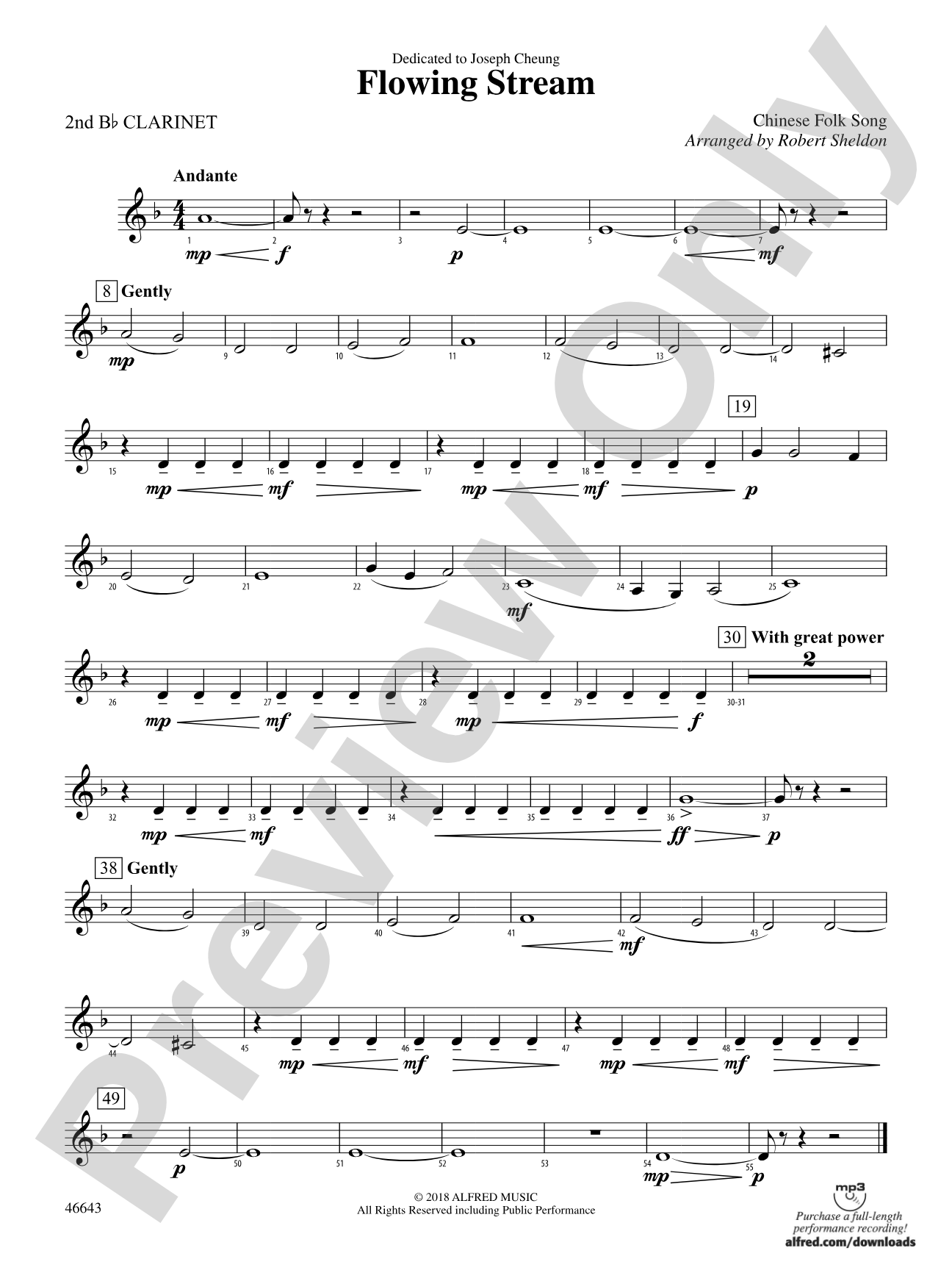 Flowing Stream: 2nd B-flat Clarinet