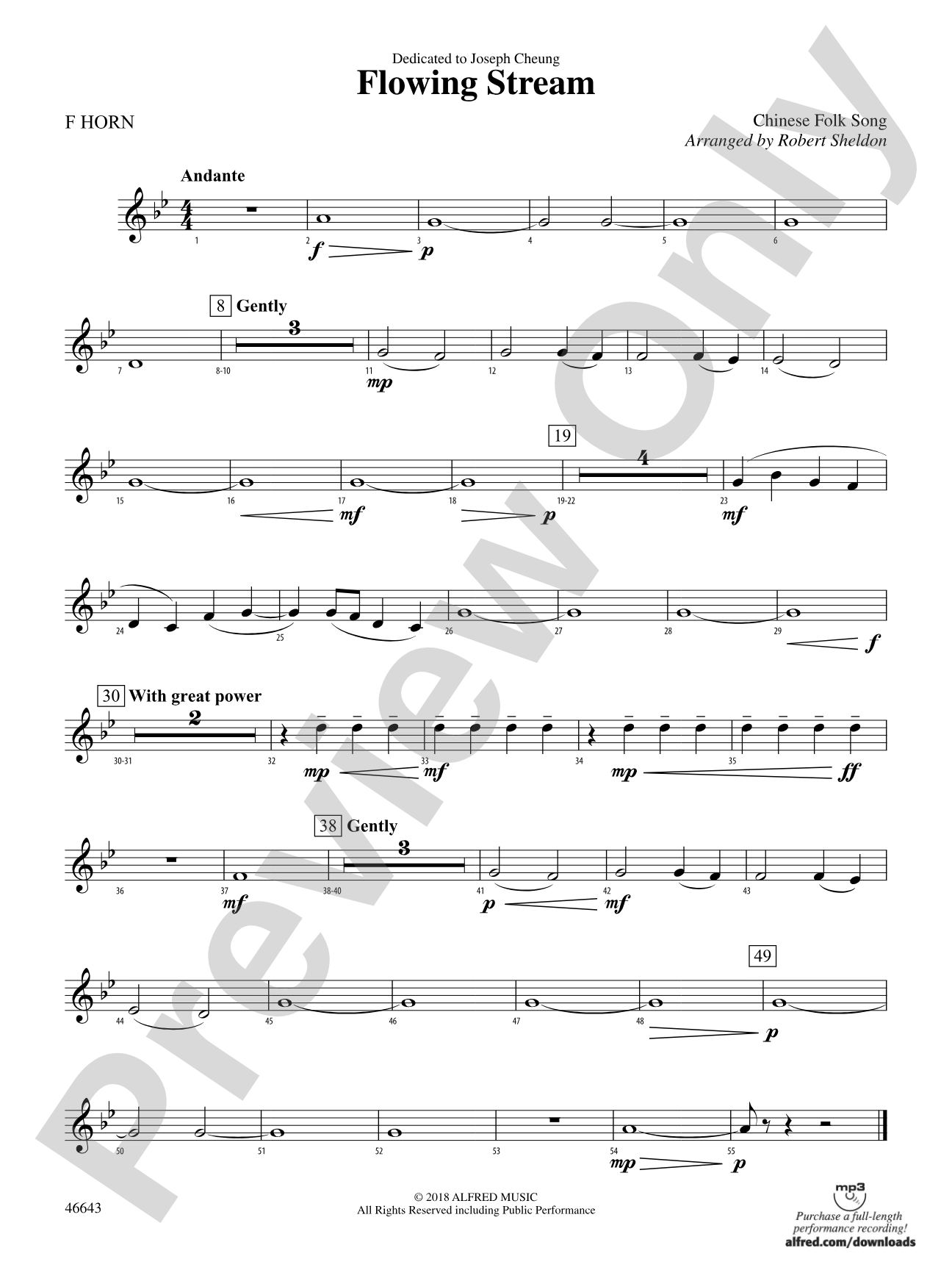 Flowing Stream: 1st F Horn