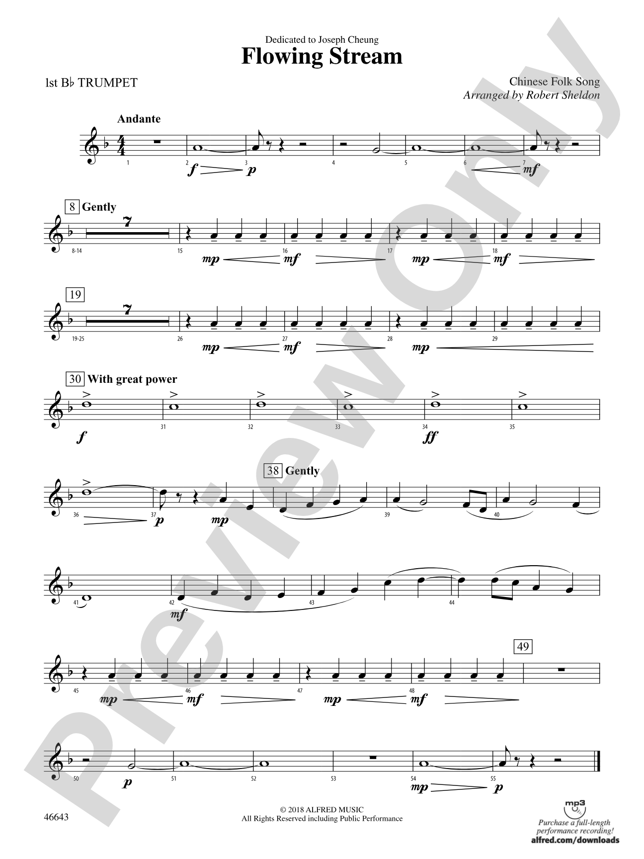 Flowing Stream: 1st B-flat Trumpet