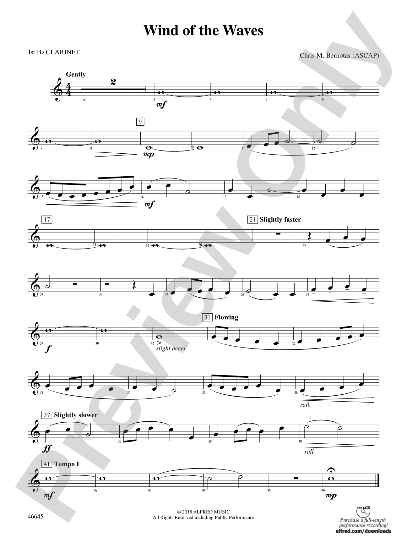 Wind of the Waves: 1st B-flat Clarinet