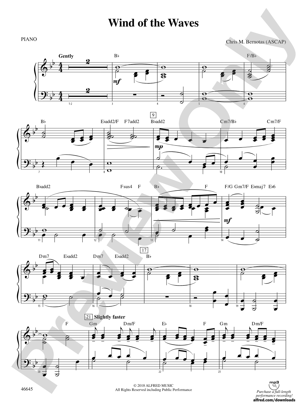 Wind of the Waves: Piano Accompaniment