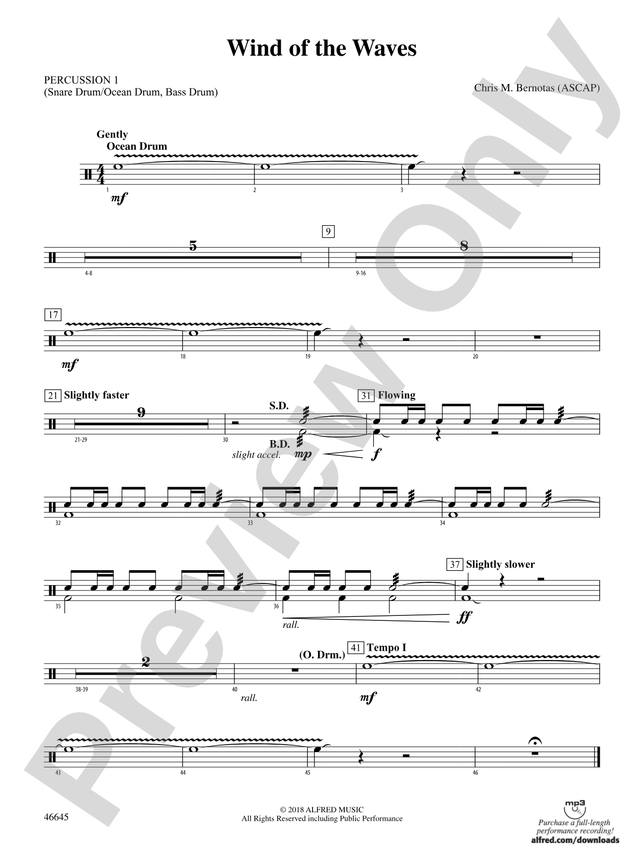 Wind of the Waves: 1st Percussion