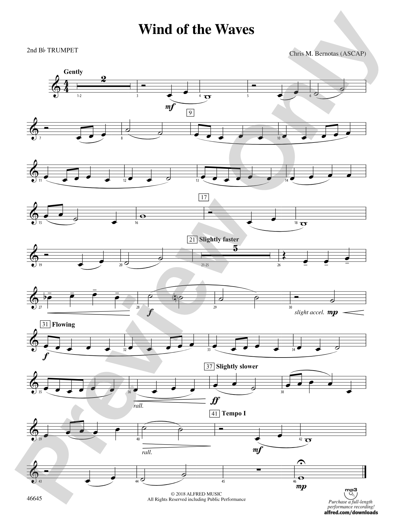 Wind of the Waves: 2nd B-flat Trumpet