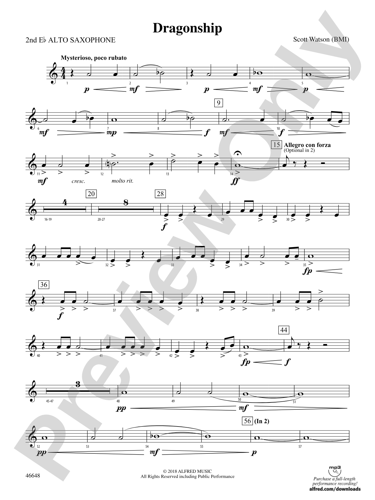 Dragonship: 2nd E-flat Alto Saxophone