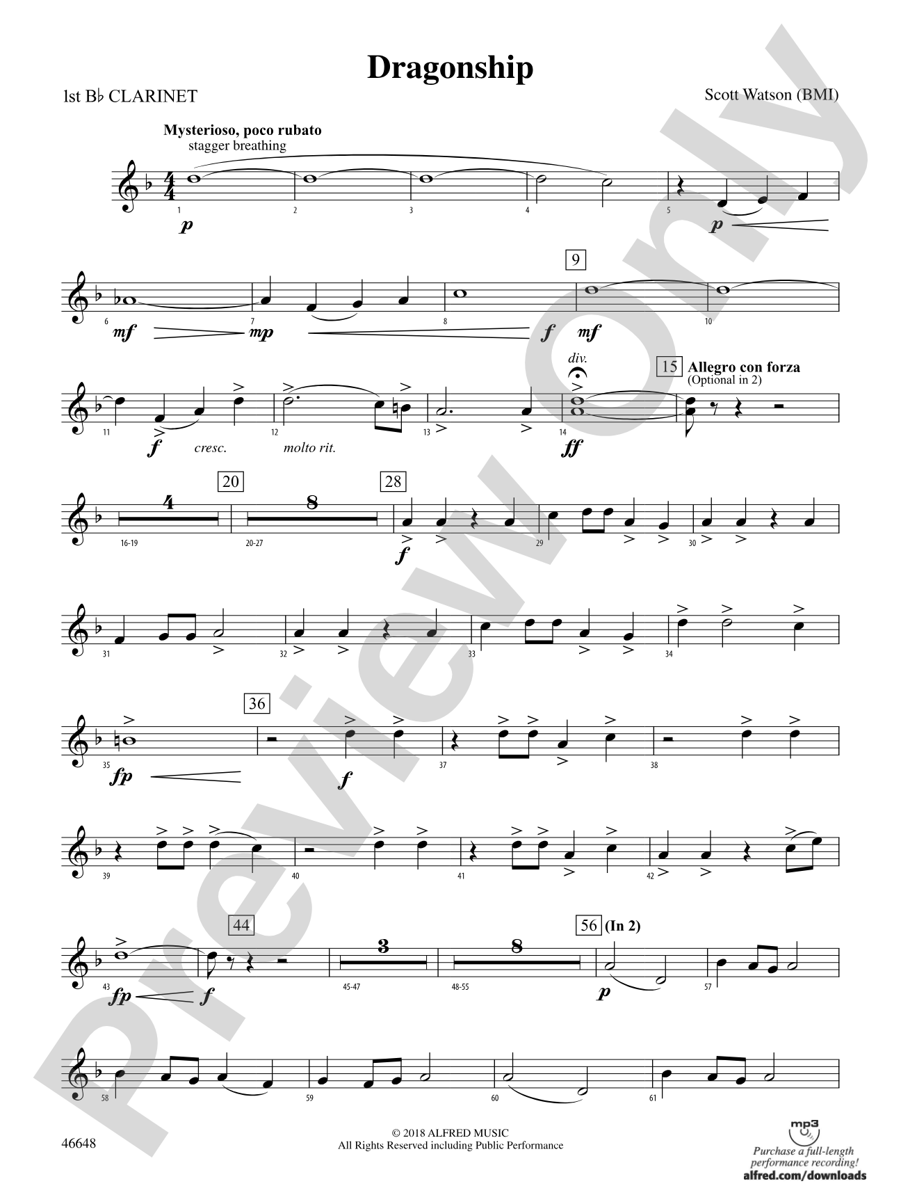 Dragonship: 1st B-flat Clarinet