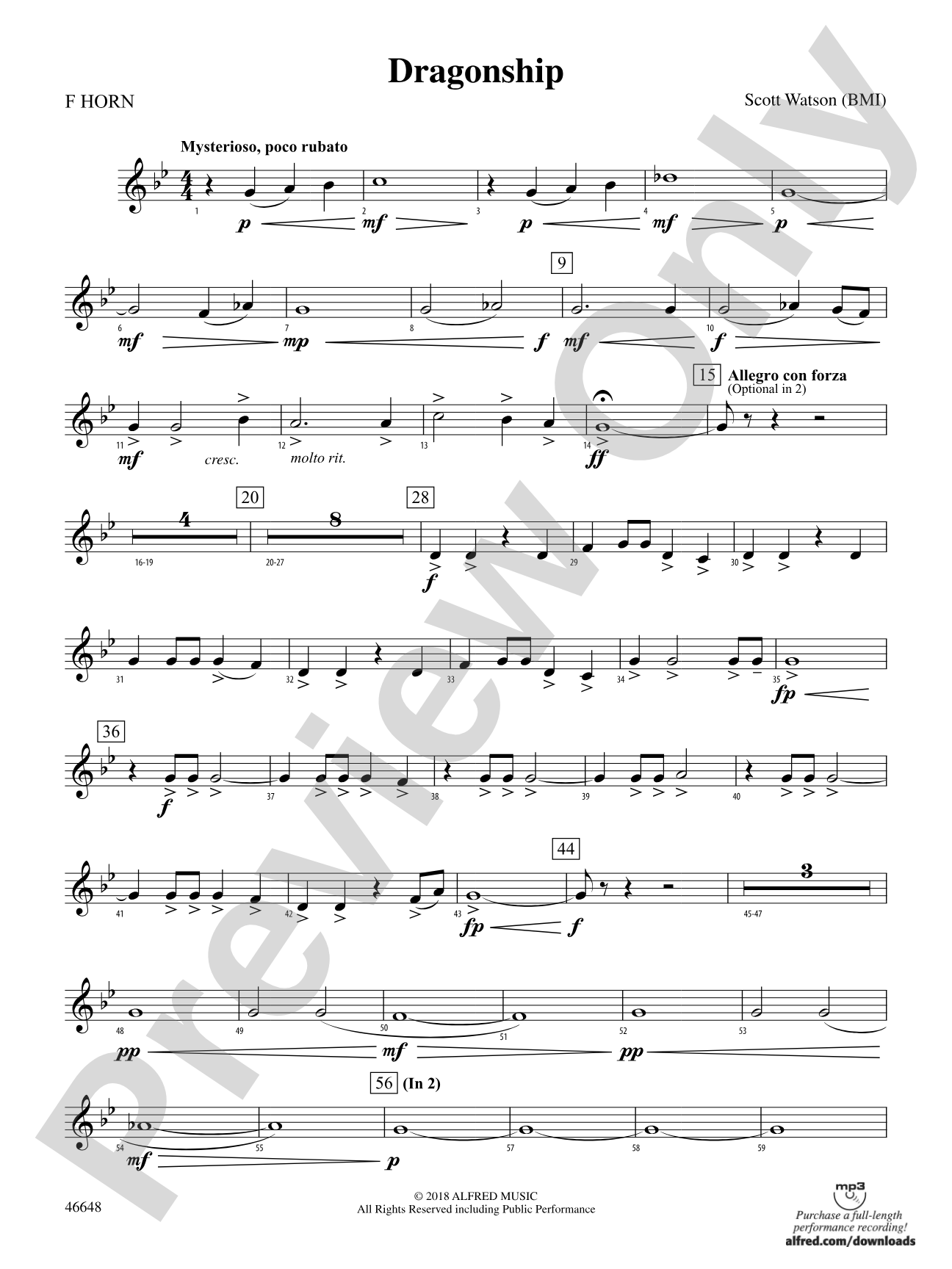 Dragonship: 1st F Horn