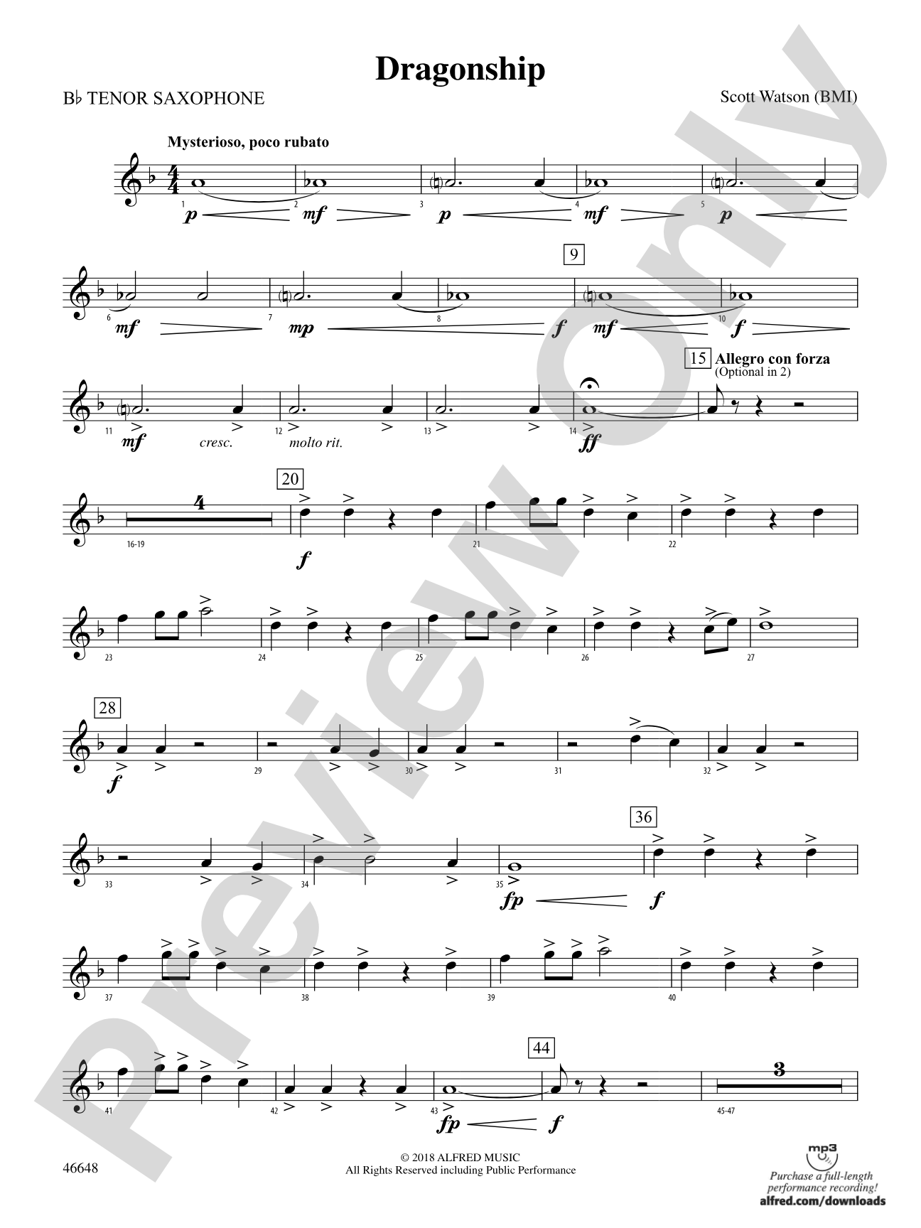 Dragonship: B-flat Tenor Saxophone