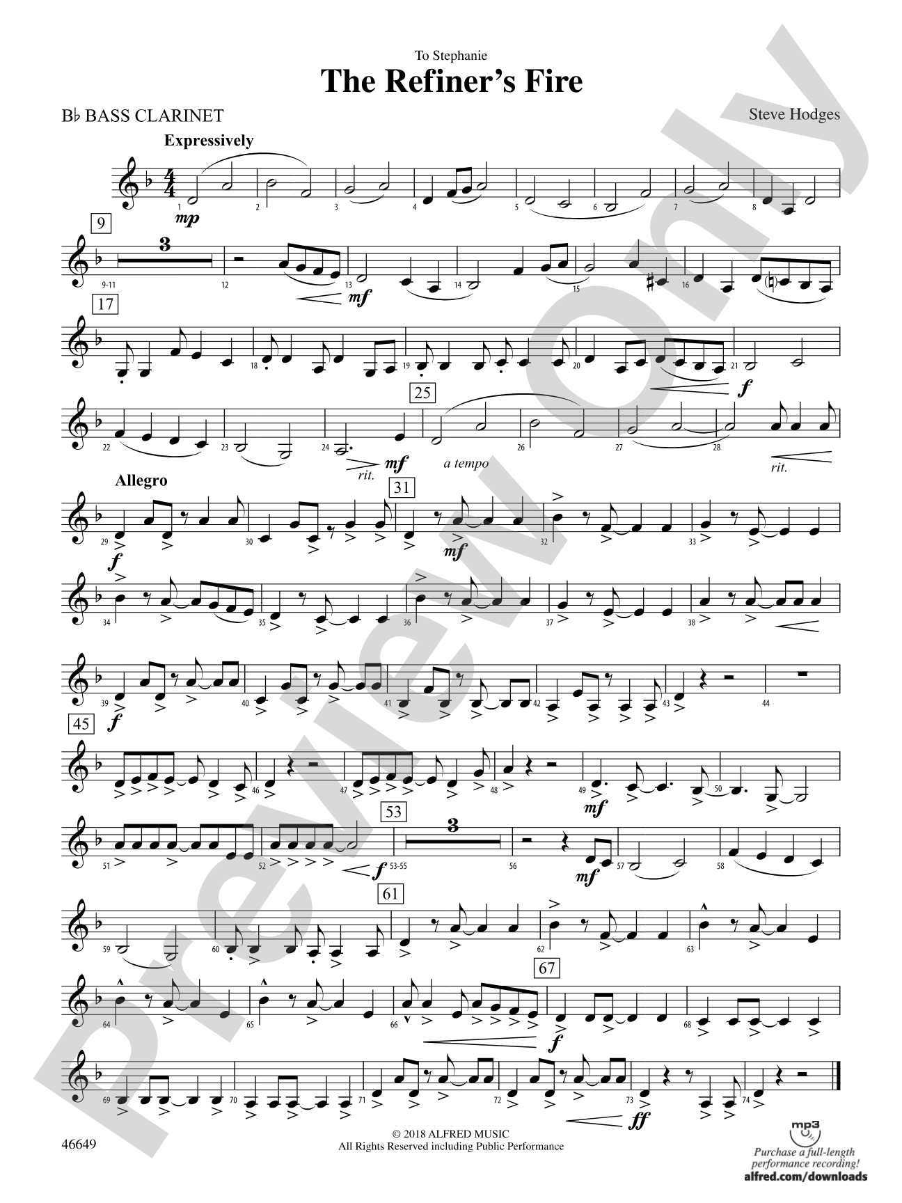 The Refiner's Fire: B-flat Bass Clarinet
