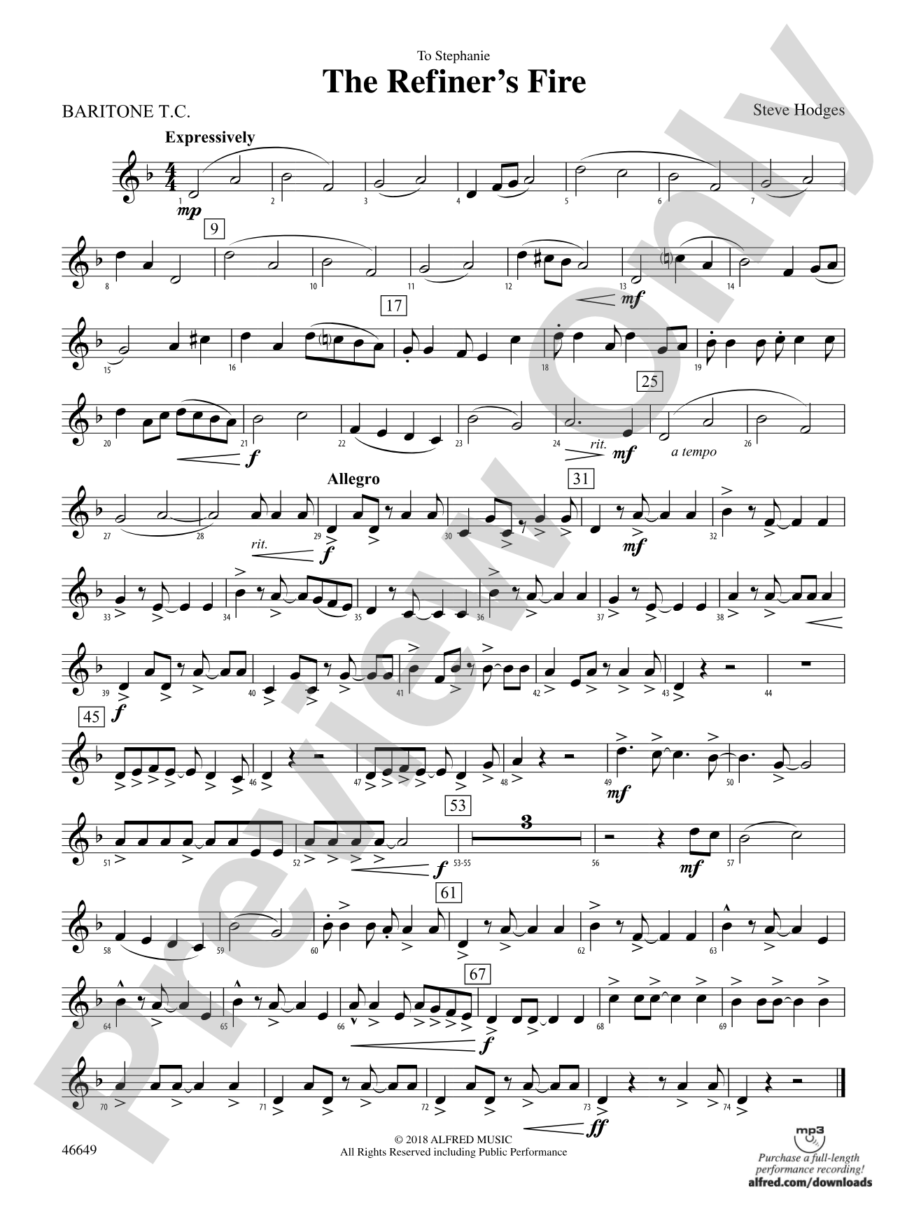 The Refiner's Fire: Baritone T.C.