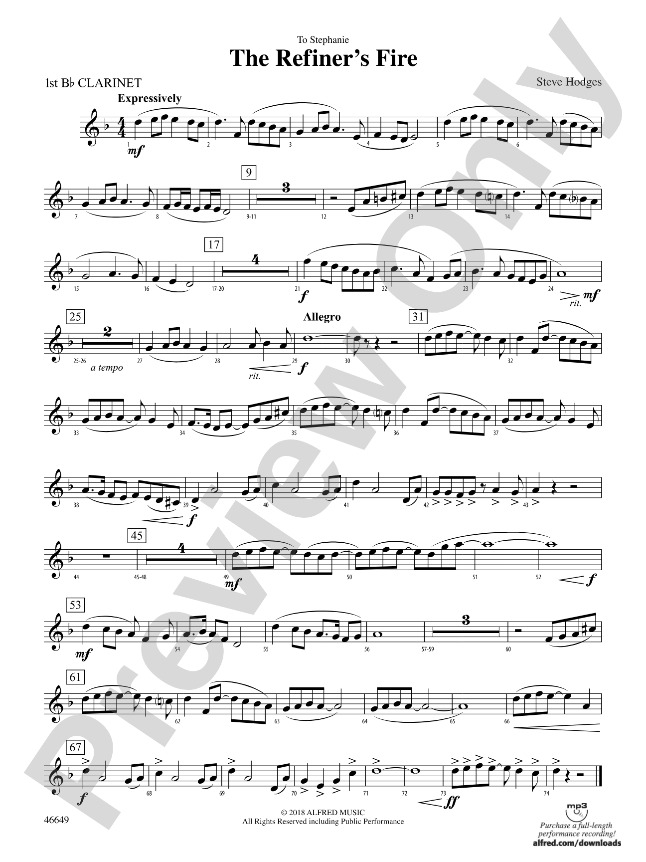 The Refiner's Fire: 1st B-flat Clarinet