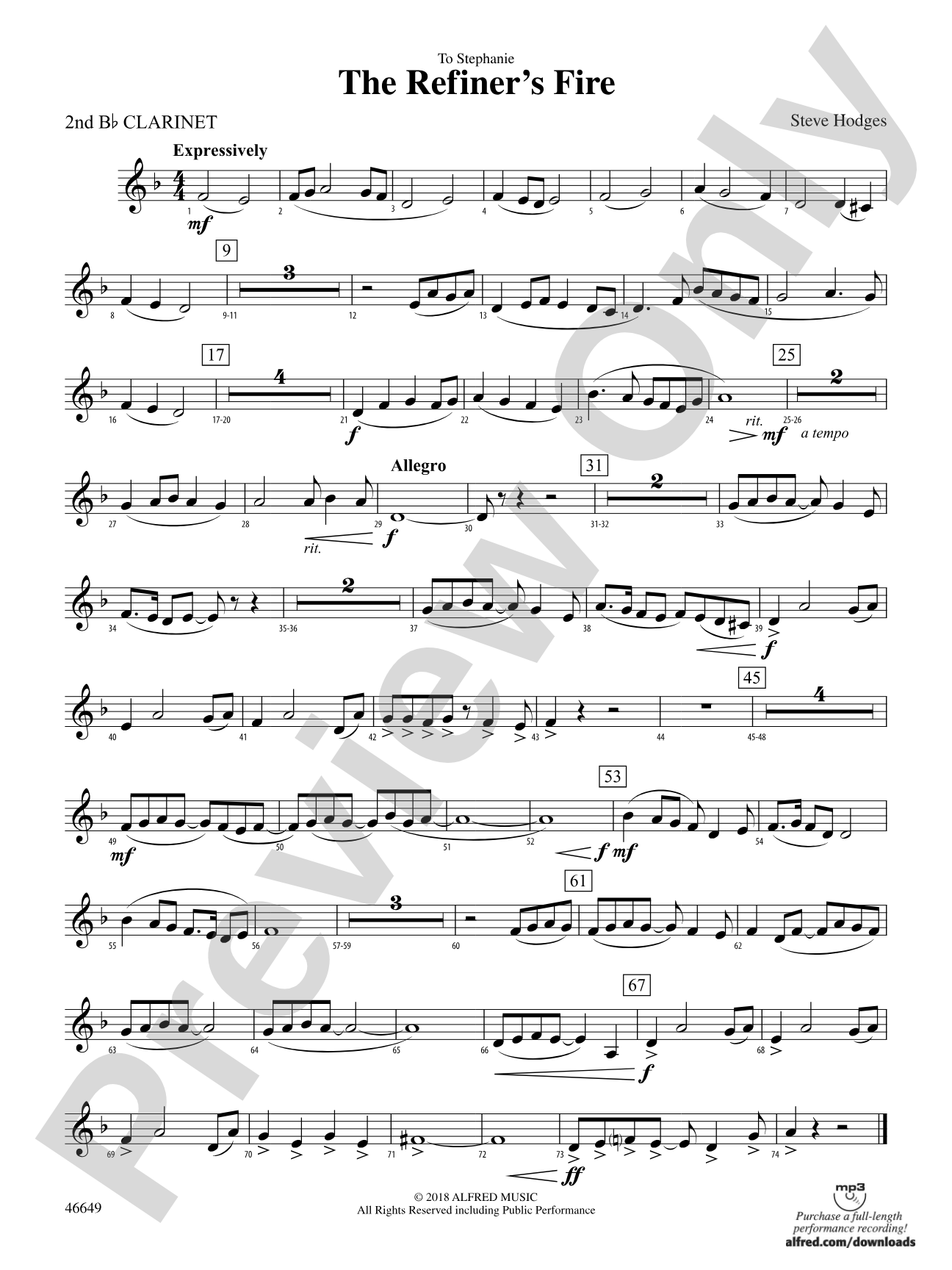 The Refiner's Fire: 2nd B-flat Clarinet