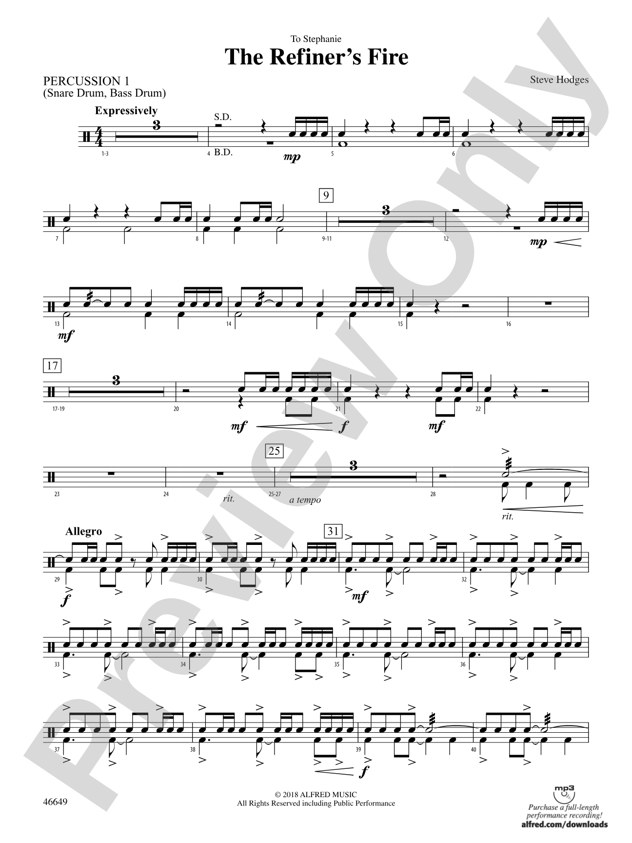The Refiner's Fire: 1st Percussion