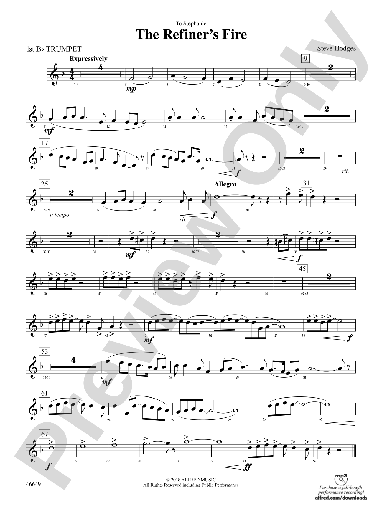 The Refiner's Fire: 1st B-flat Trumpet