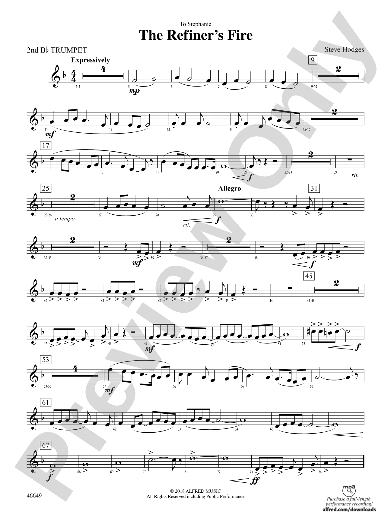 The Refiner's Fire: 2nd B-flat Trumpet